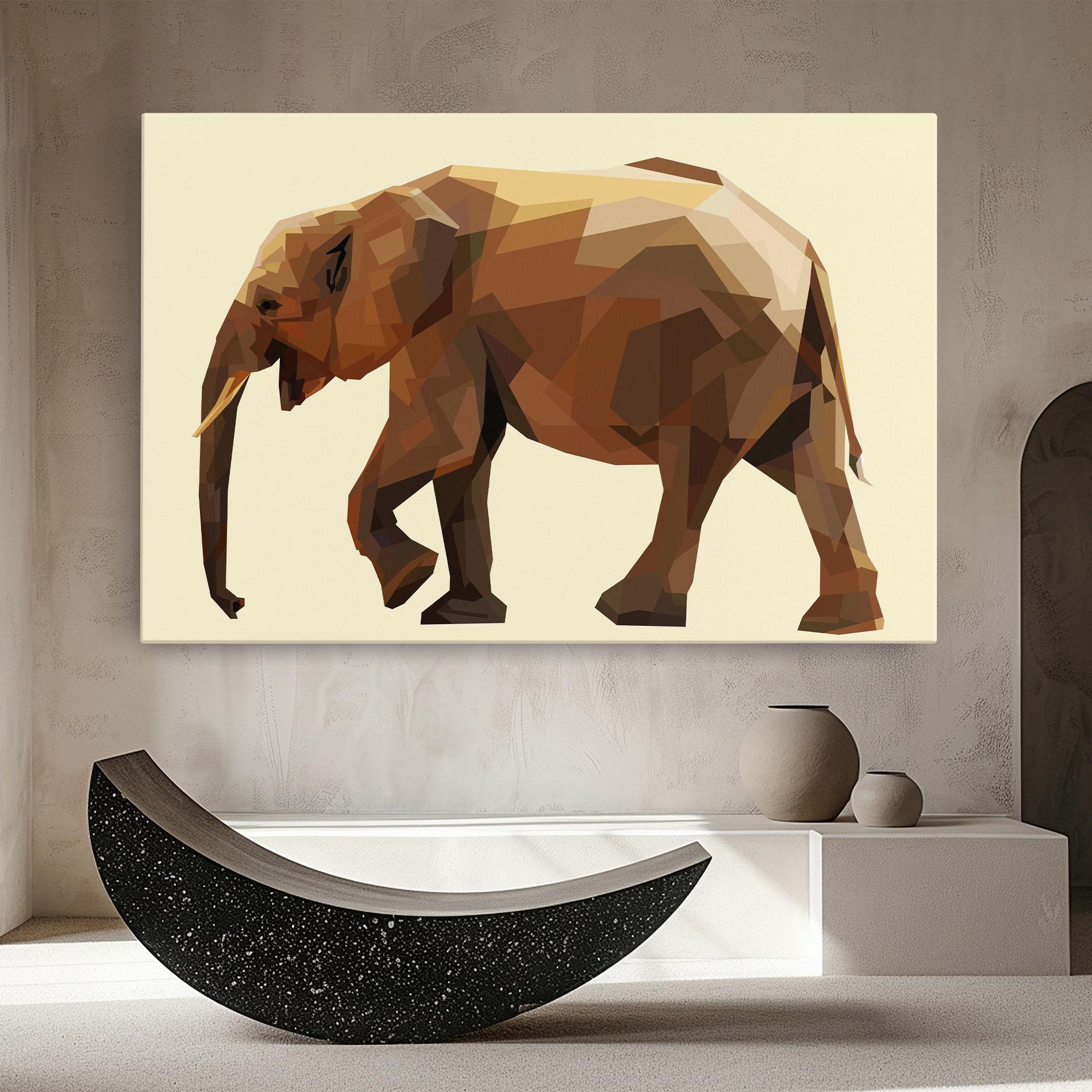 Leinwandbild Walking Elephant Cream mockup 8