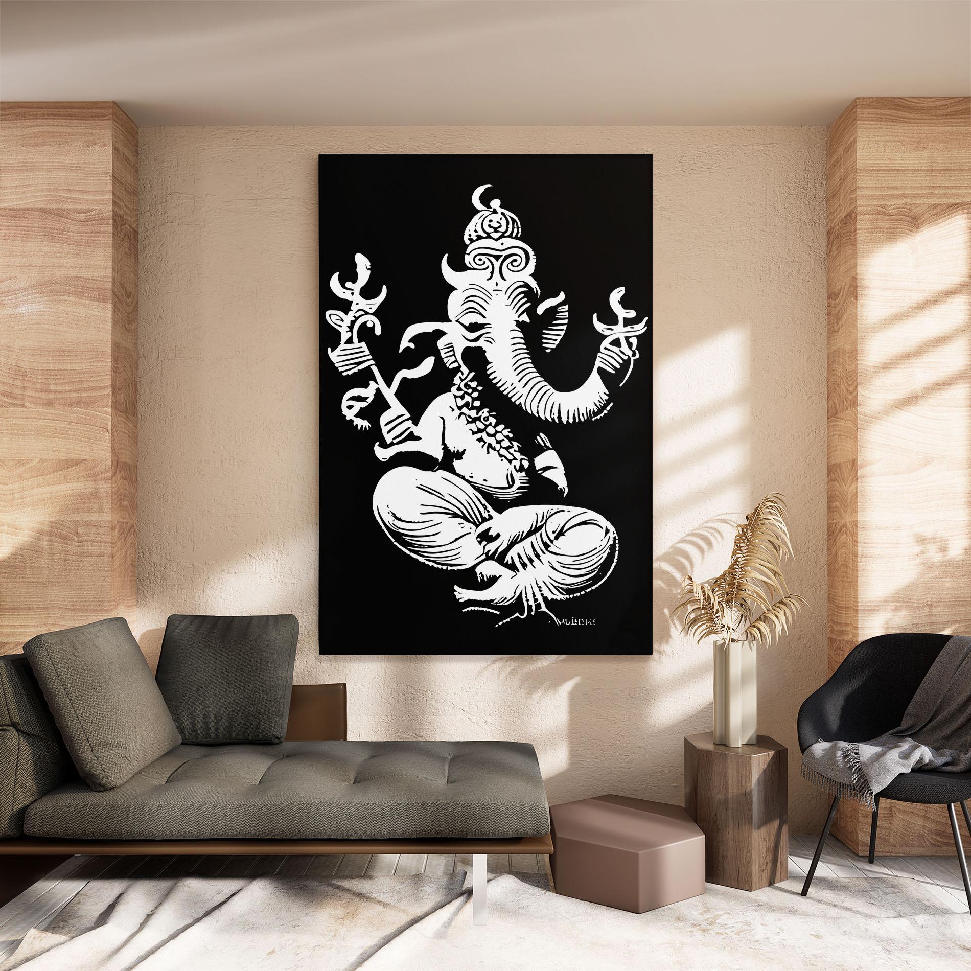 Leinwandbild Black And White Ganesha mockup 8