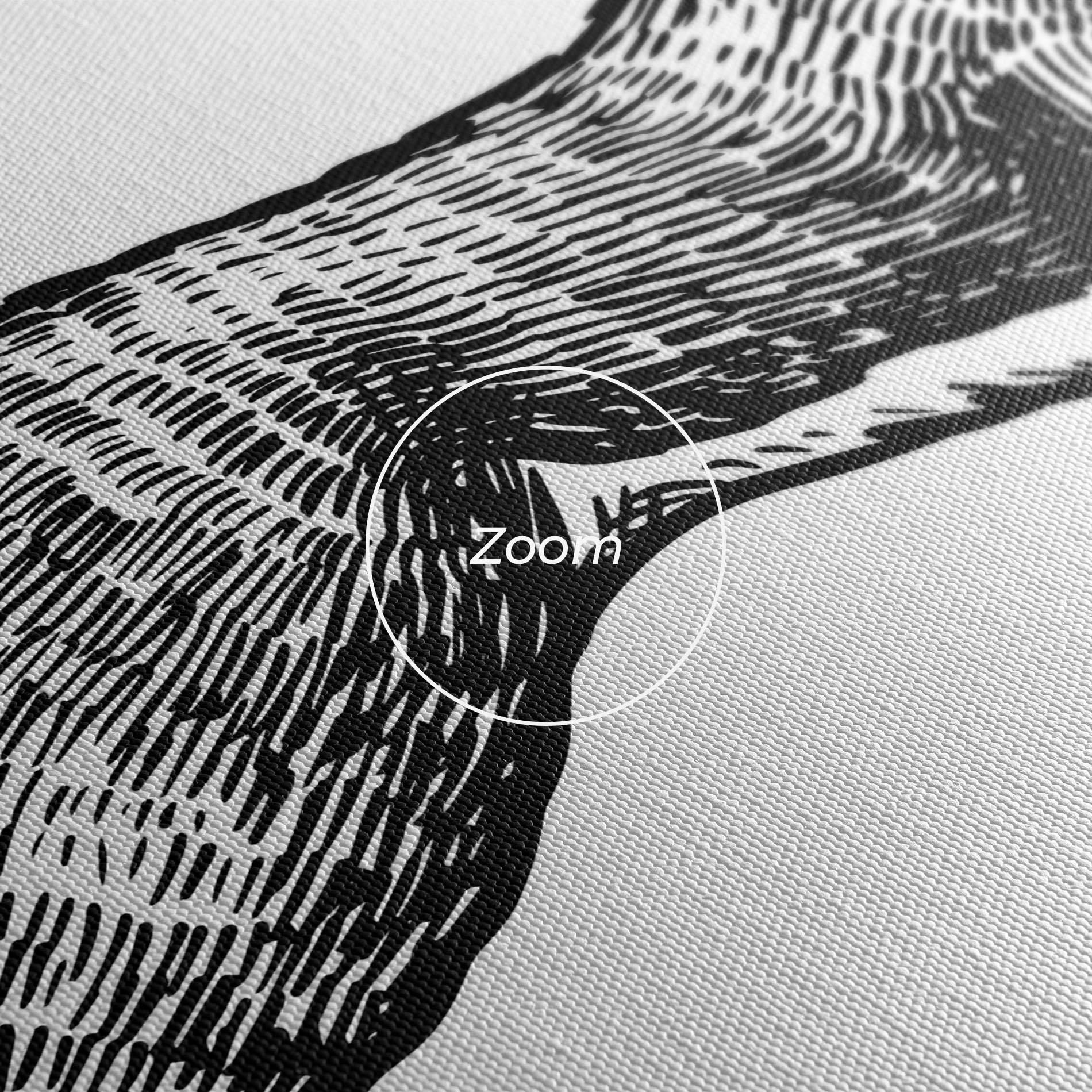 Leinwandbild Black Line Bunny mockup 3