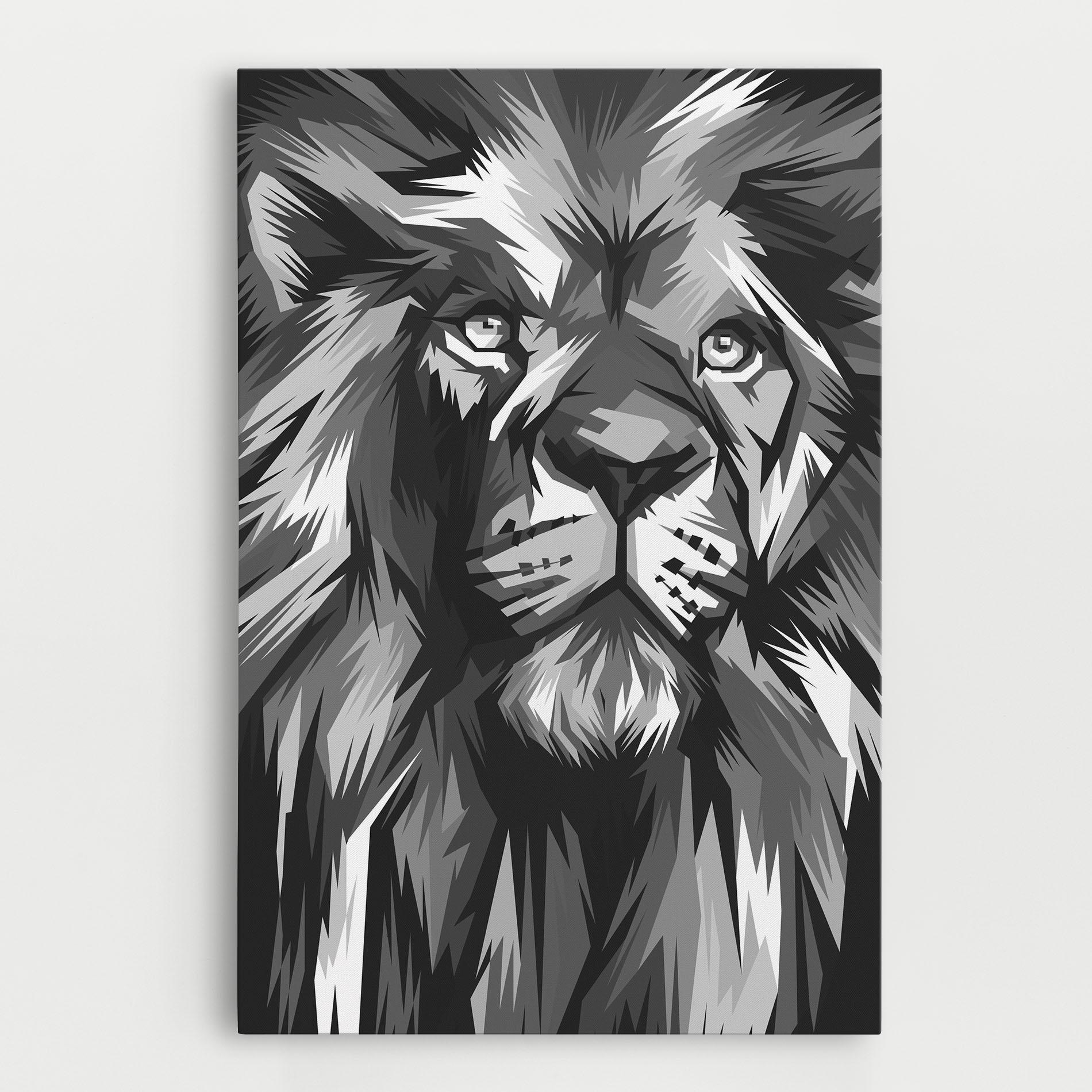 Leinwandbild Grey Head Lion mockup 0