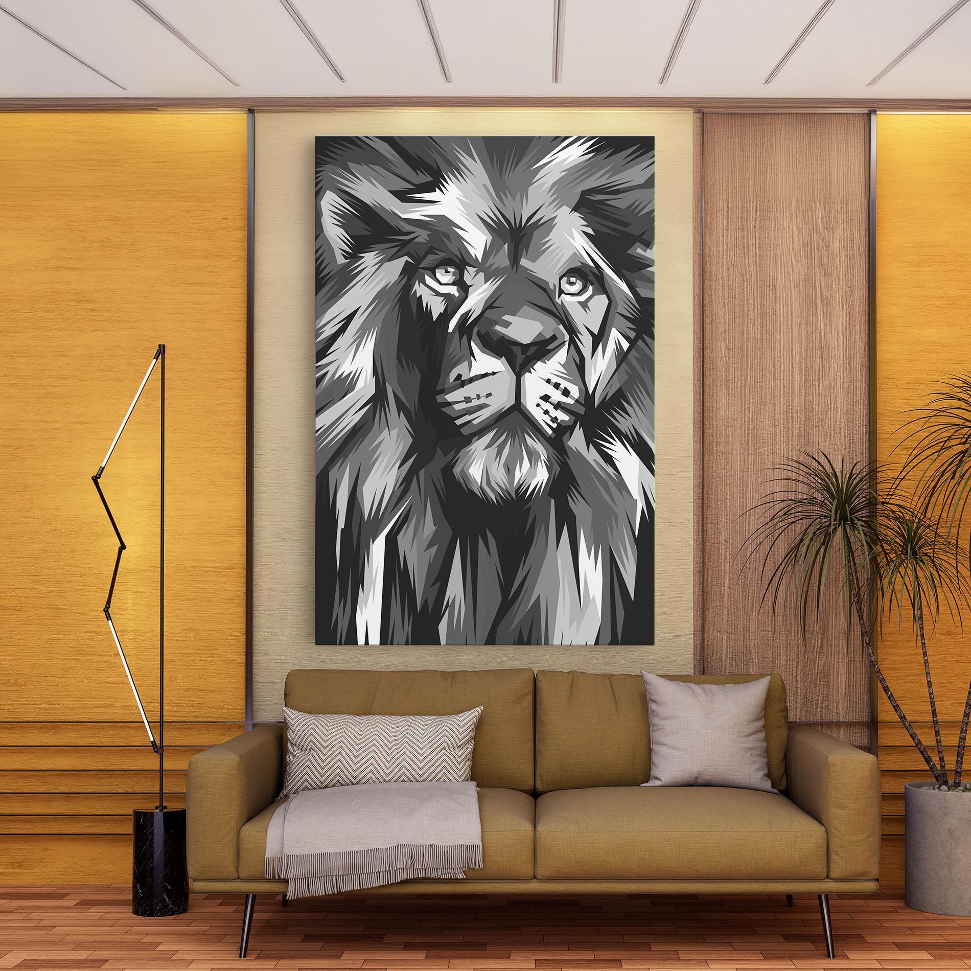 Leinwandbild Grey Head Lion mockup 9