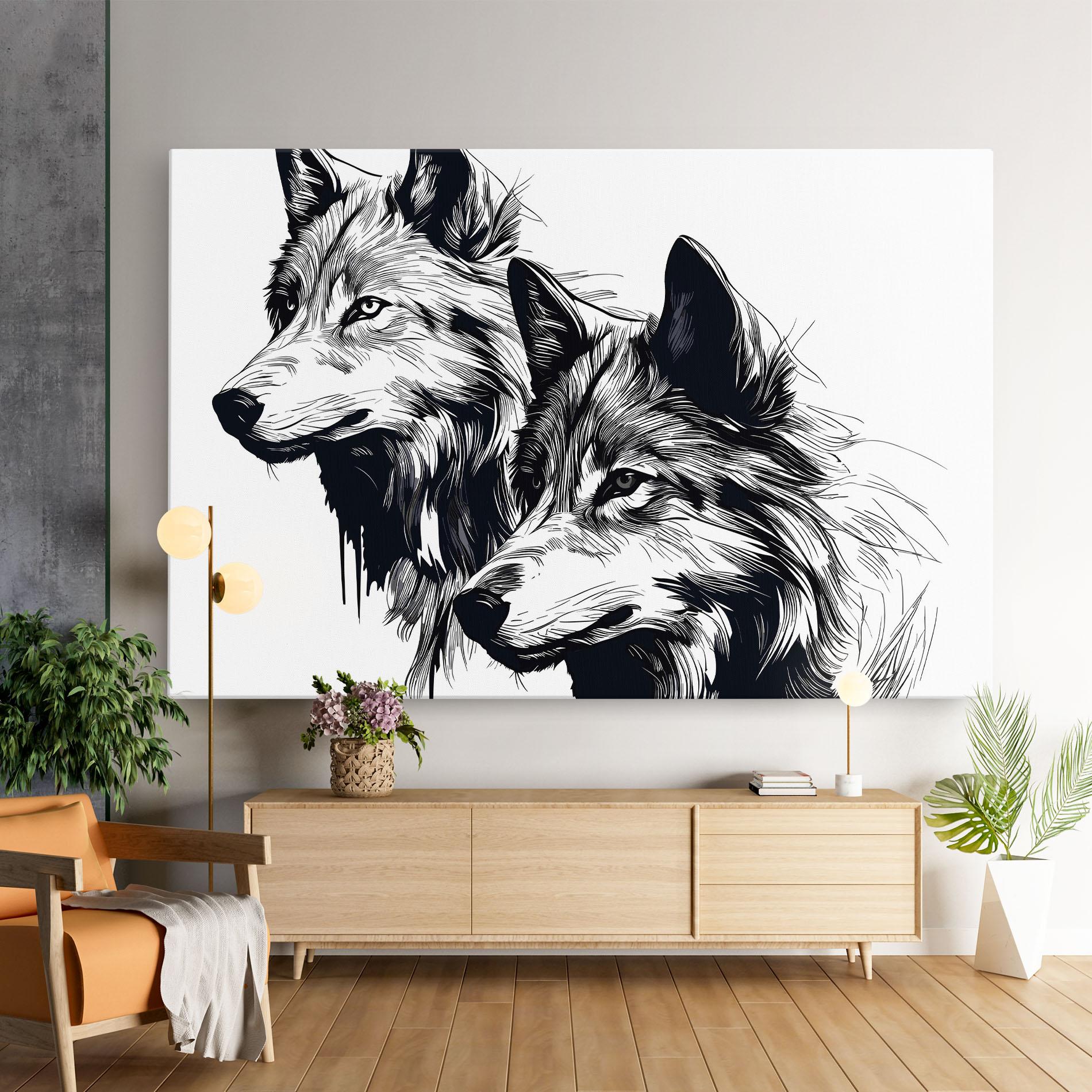 Leinwandbild Wolf Friends mockup 9