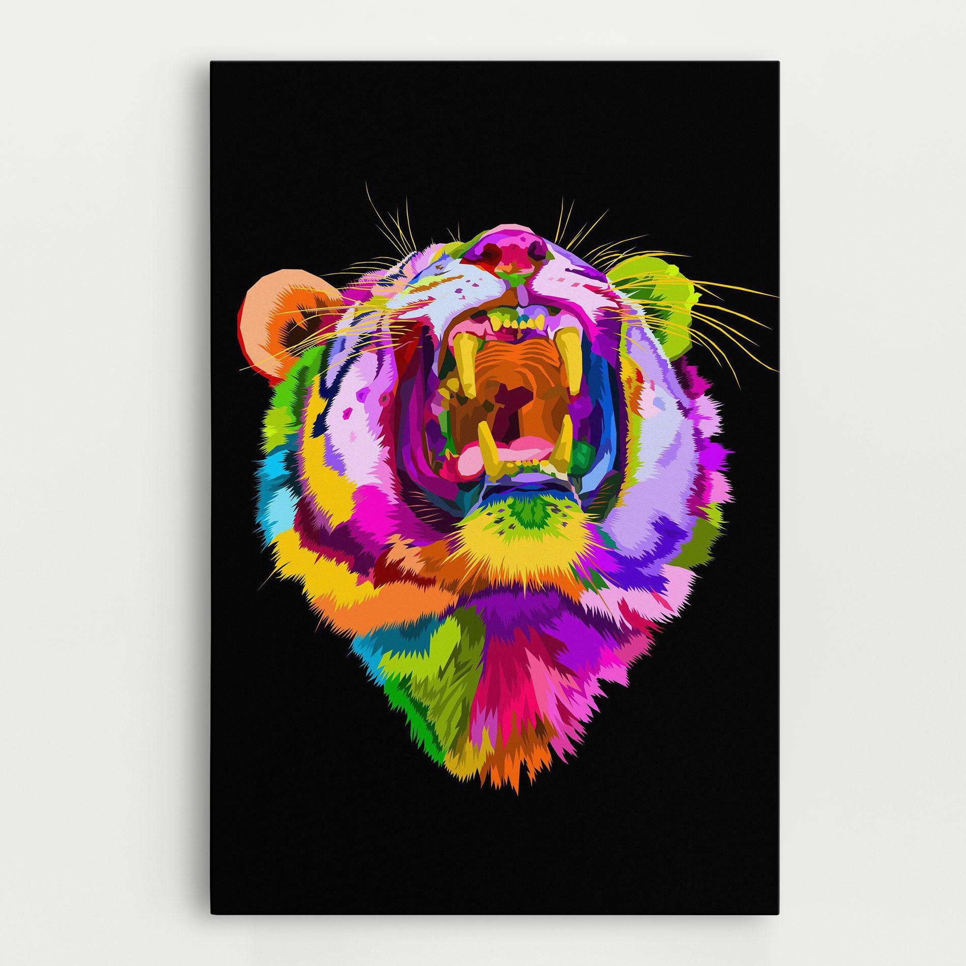 Leinwandbild Tiger Mix Color mockup 0