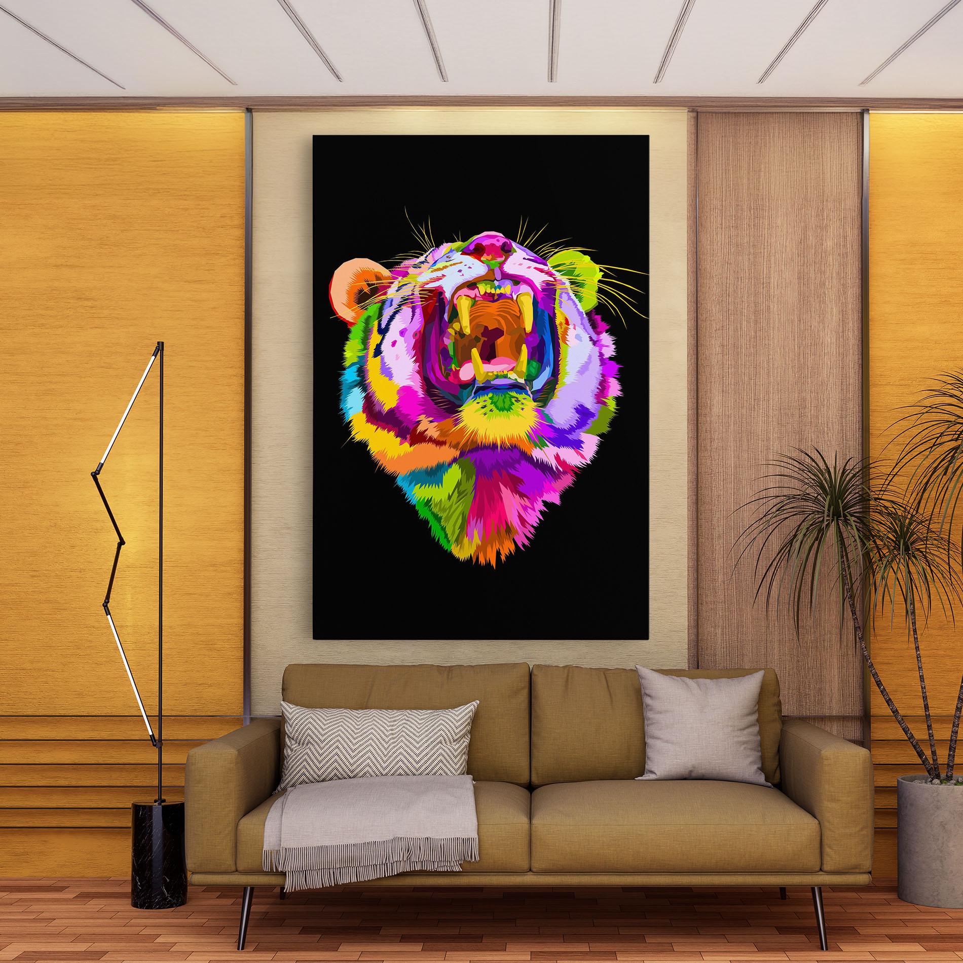 Leinwandbild Tiger Mix Color mockup 9