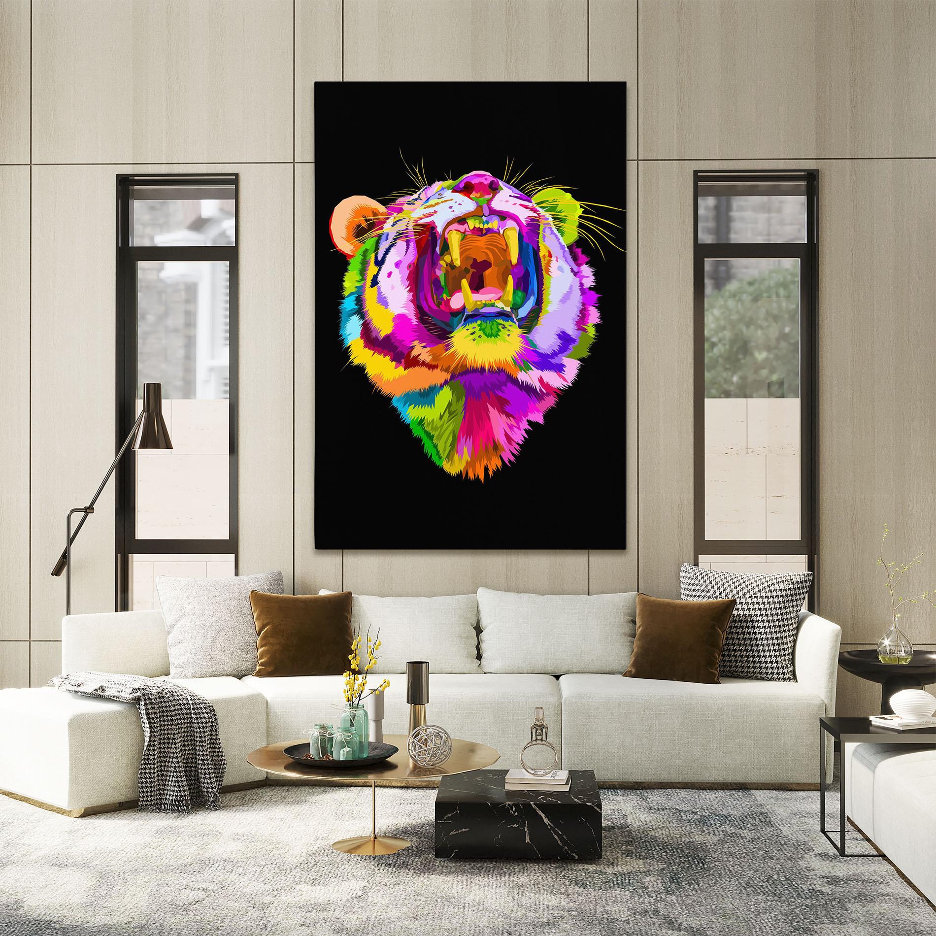 Leinwandbild Tiger Mix Color mockup 2