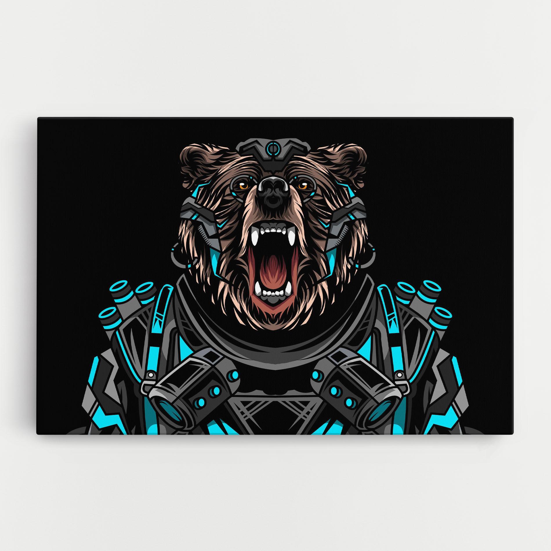 Leinwandbild Black Cyborg Bear mockup 0