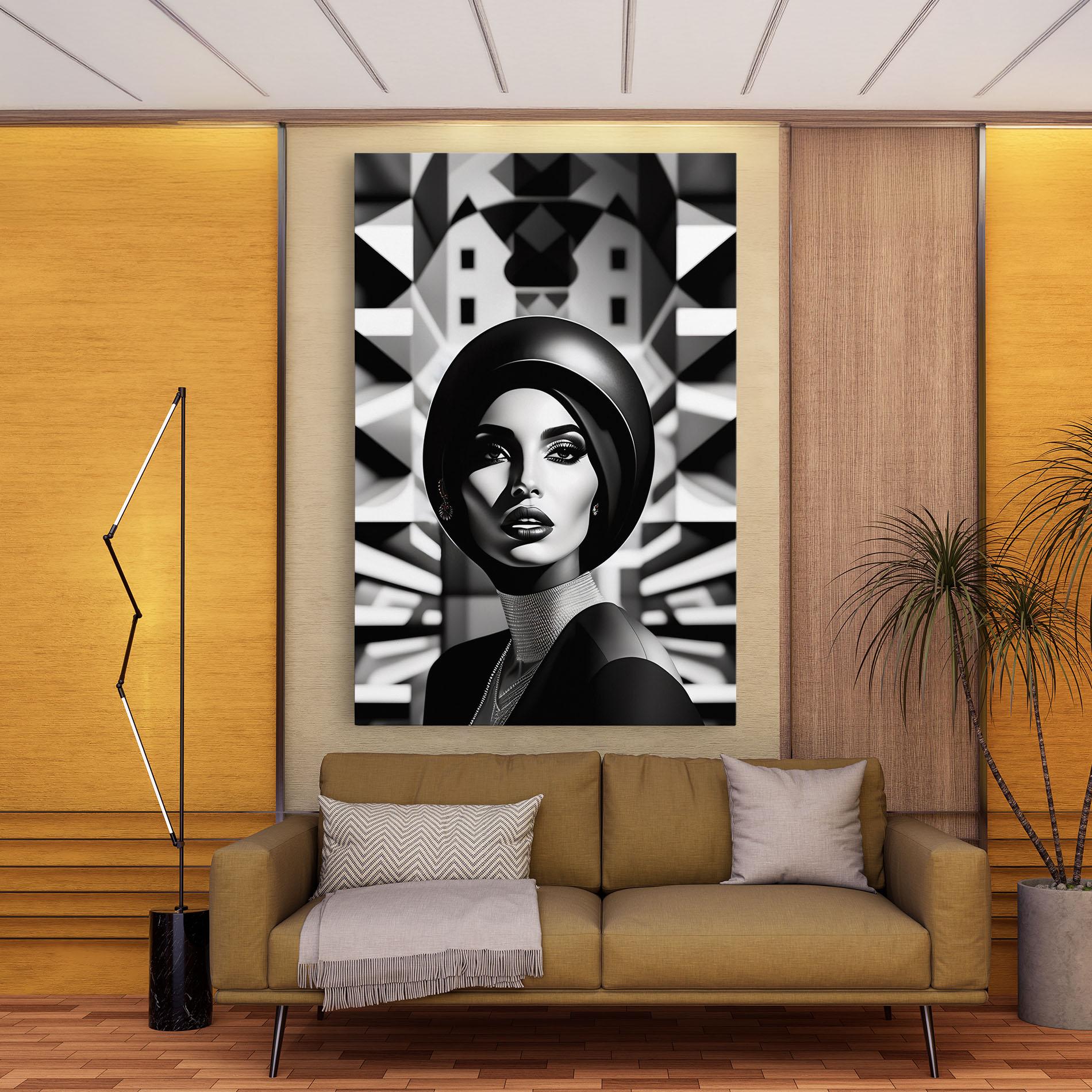 Leinwandbild Big Black Hat mockup 9