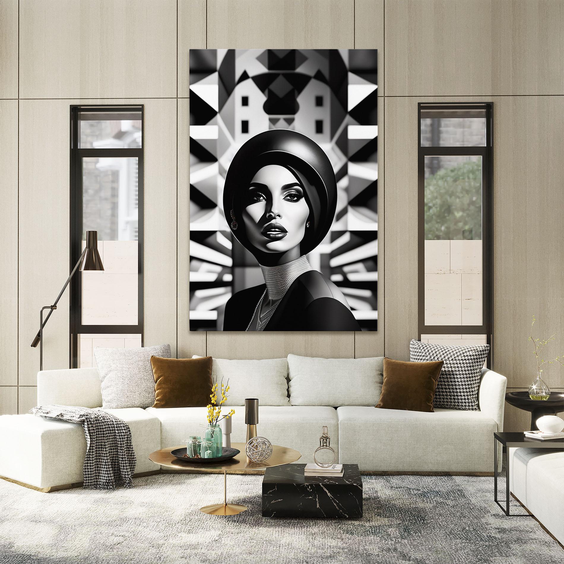 Leinwandbild Big Black Hat mockup 2