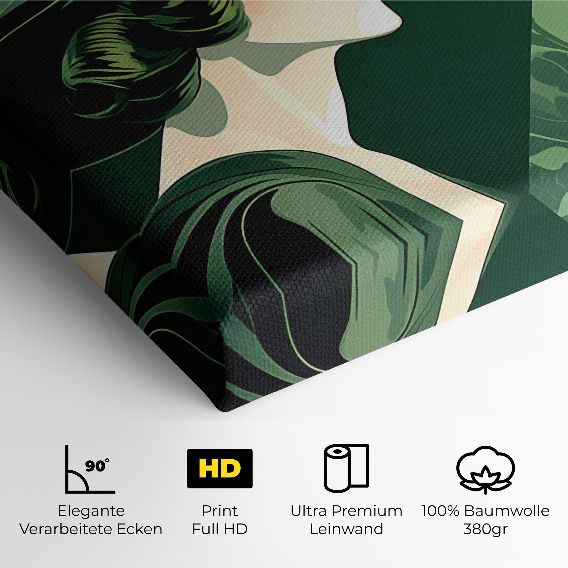 Leinwandbild Green Woman Painting mockup 4