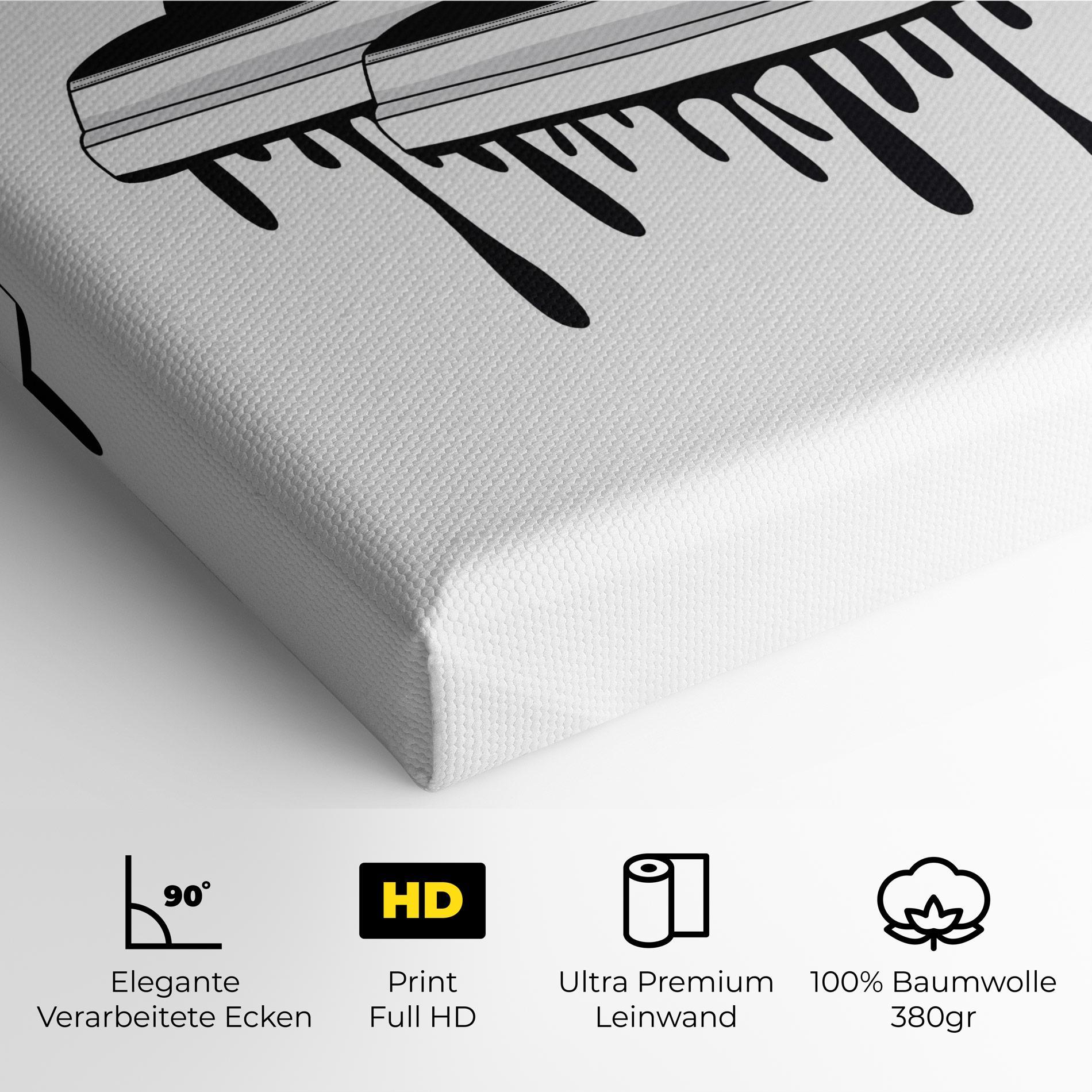Leinwandbild Black White Shoes mockup 4