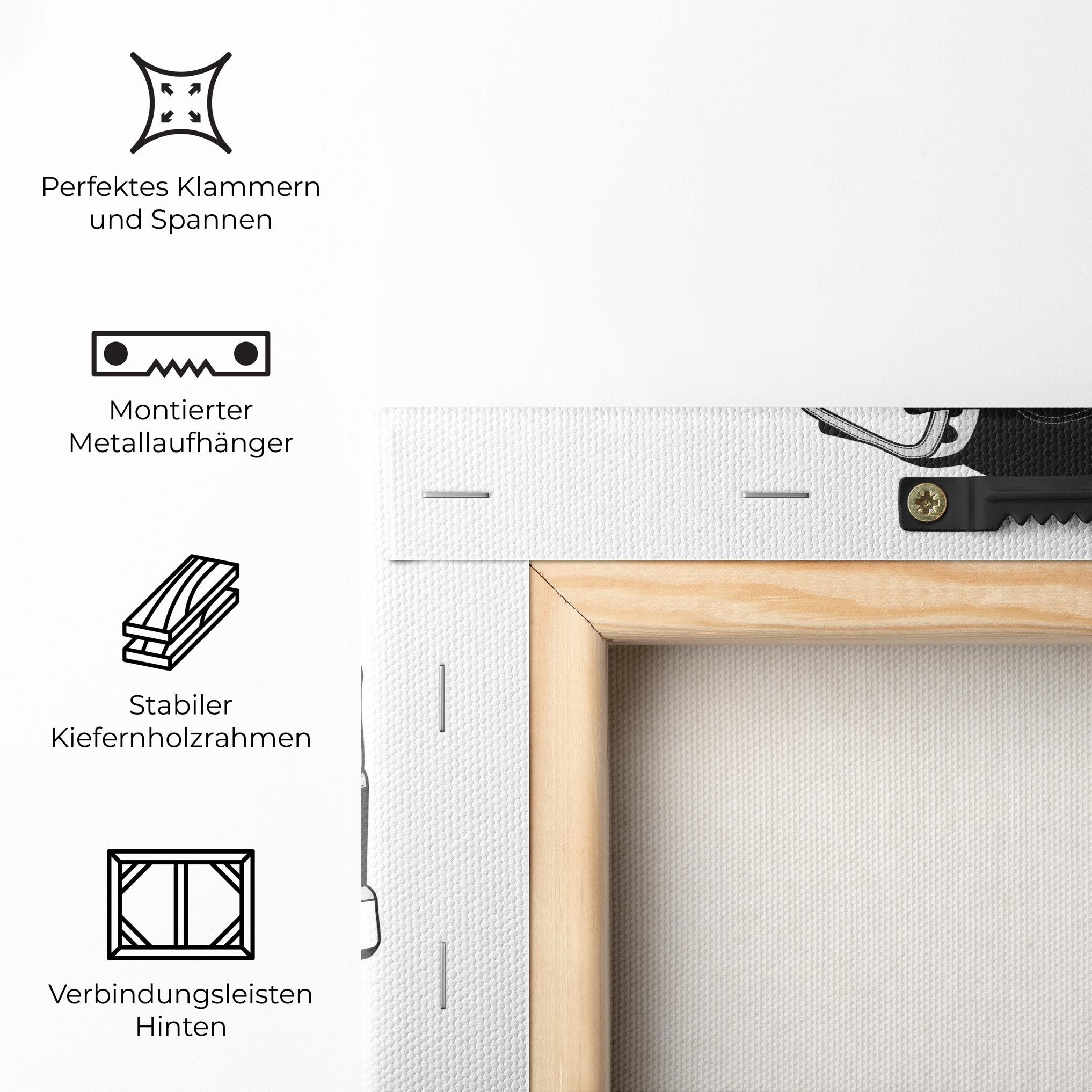 Leinwandbild Black White Shoes mockup 5