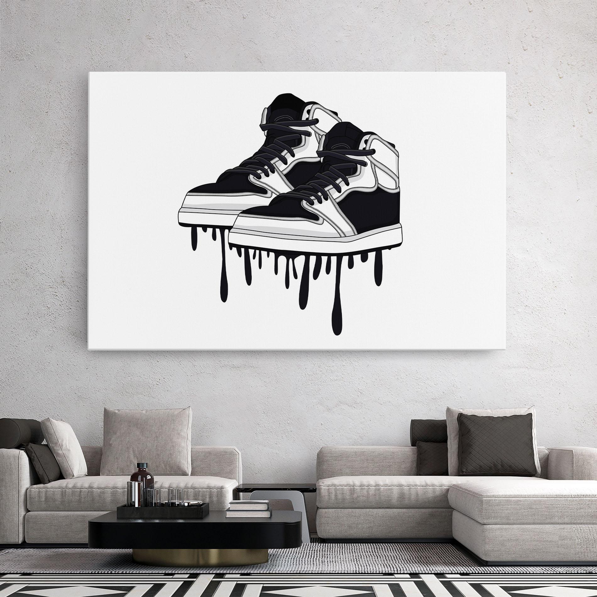 Leinwandbild Black White Shoes mockup 2