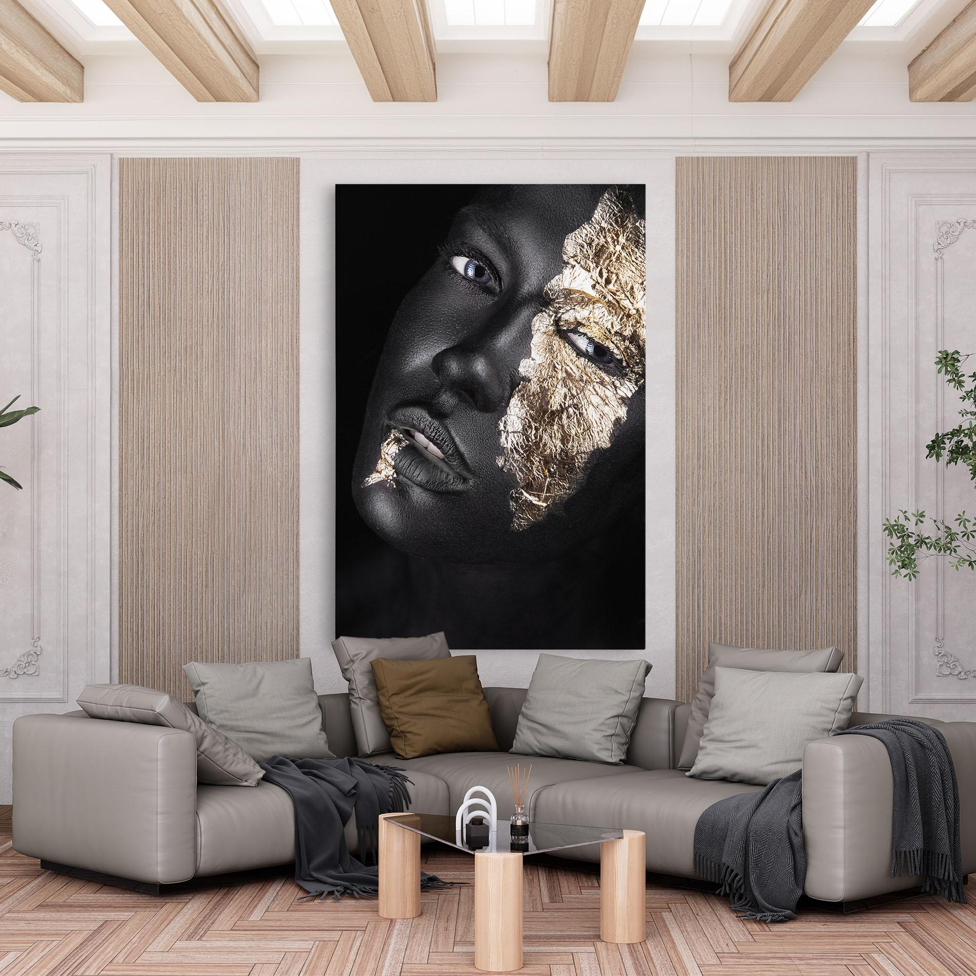 Leinwandbild Grey Gold Makeup mockup 6