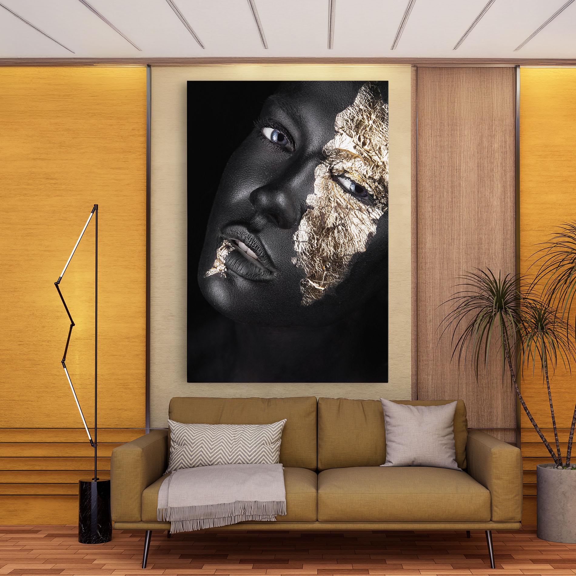 Leinwandbild Grey Gold Makeup mockup 9