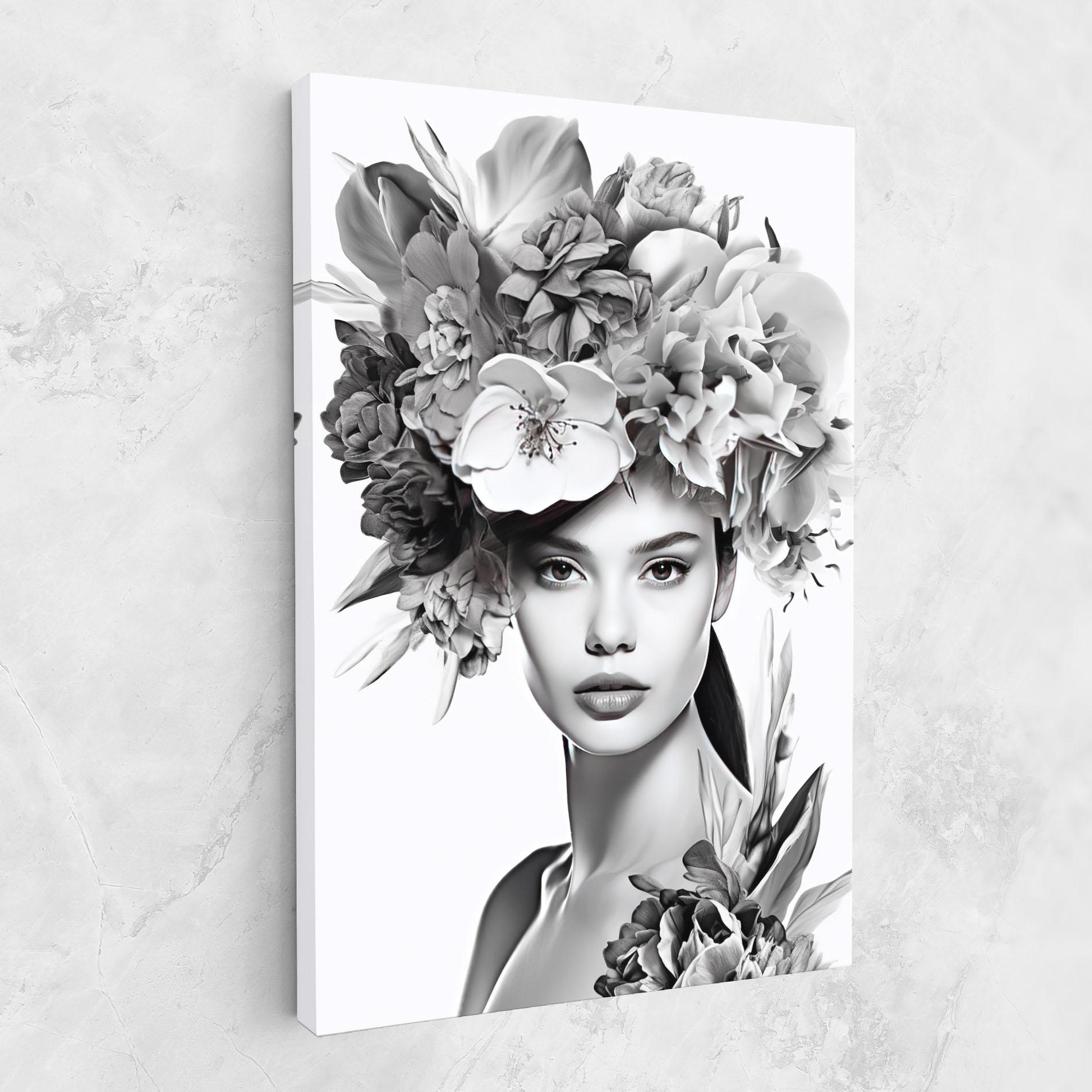 Leinwandbild Flower Crown Woman mockup 1