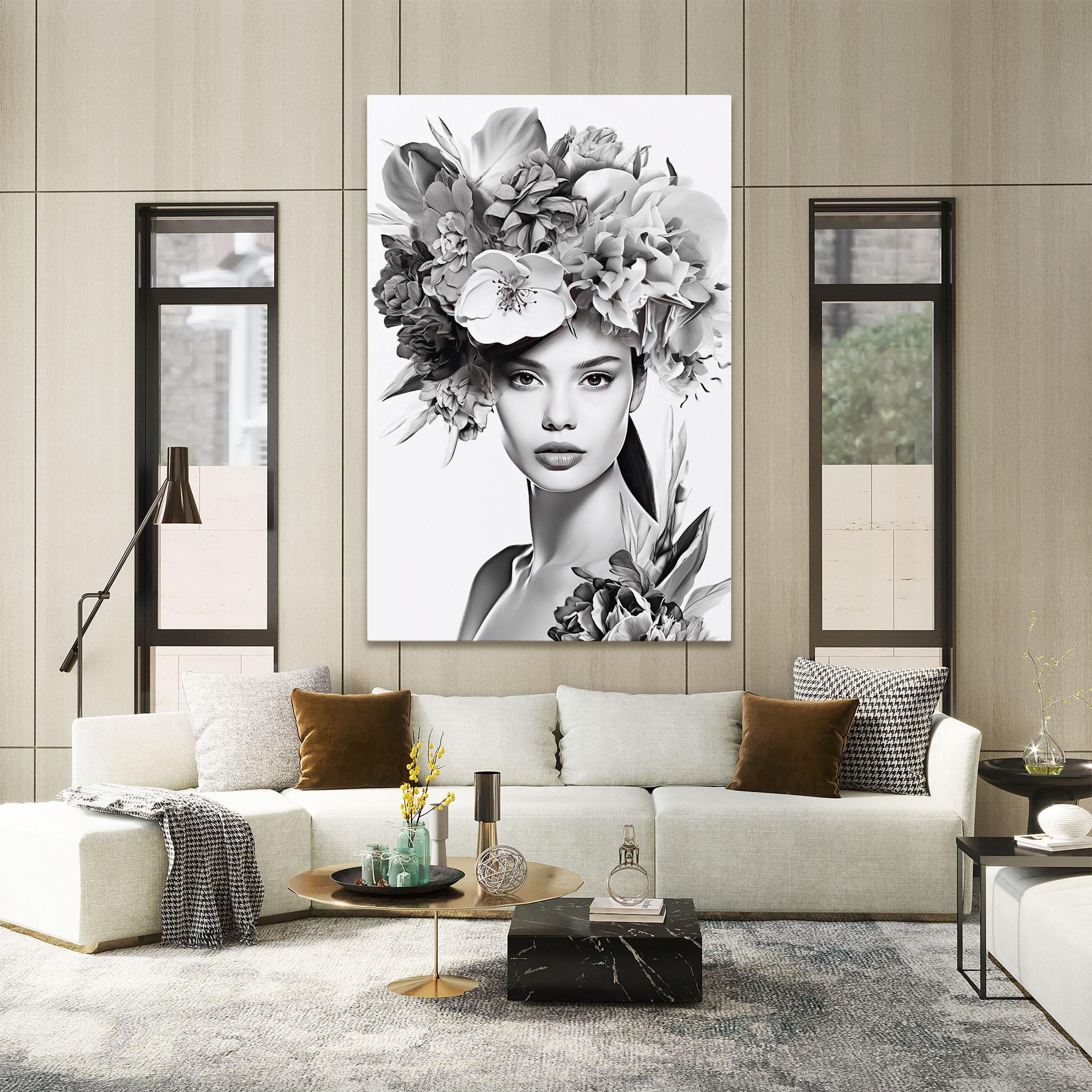 Leinwandbild Flower Crown Woman mockup 2