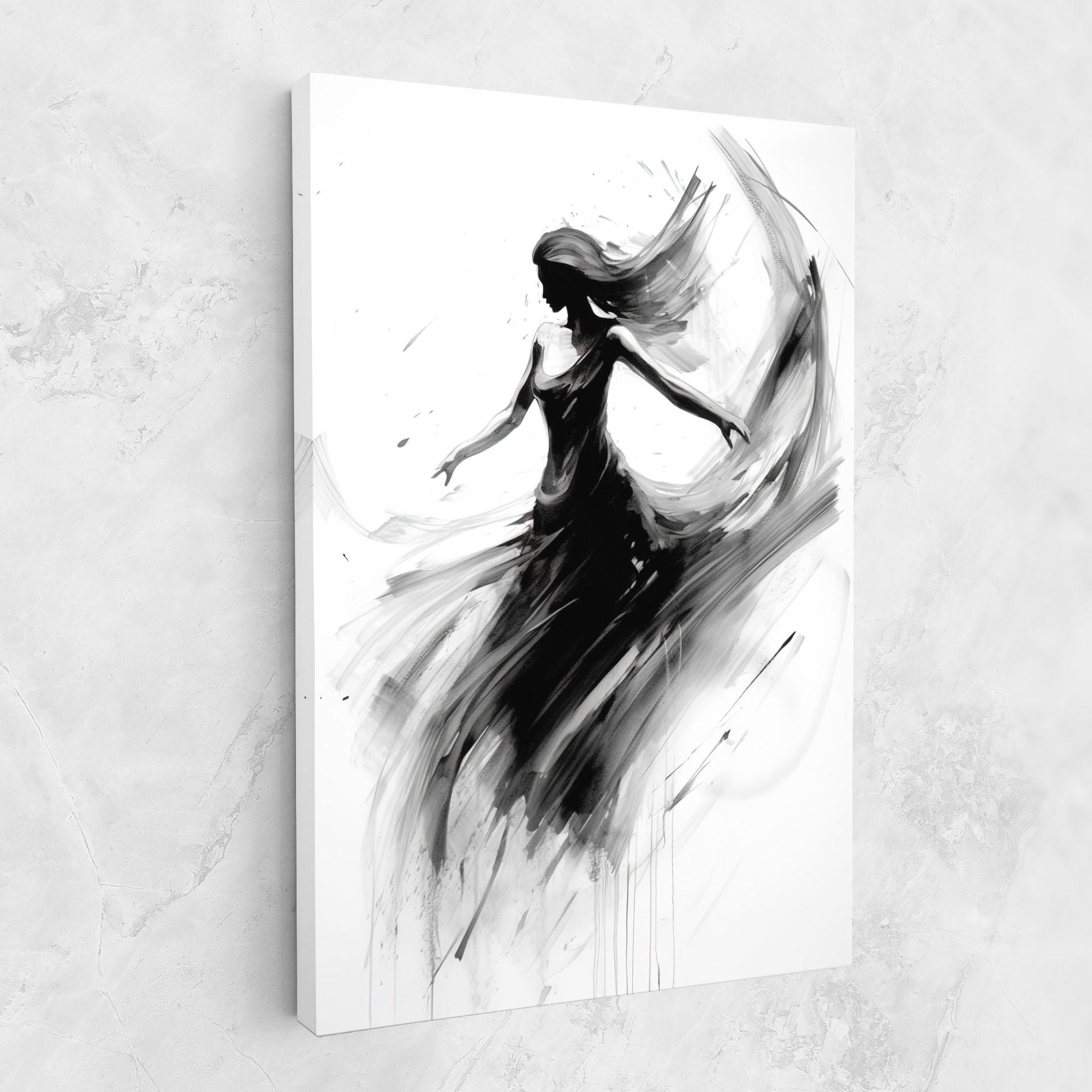 Leinwandbild Dancing Woman Drawn mockup 1