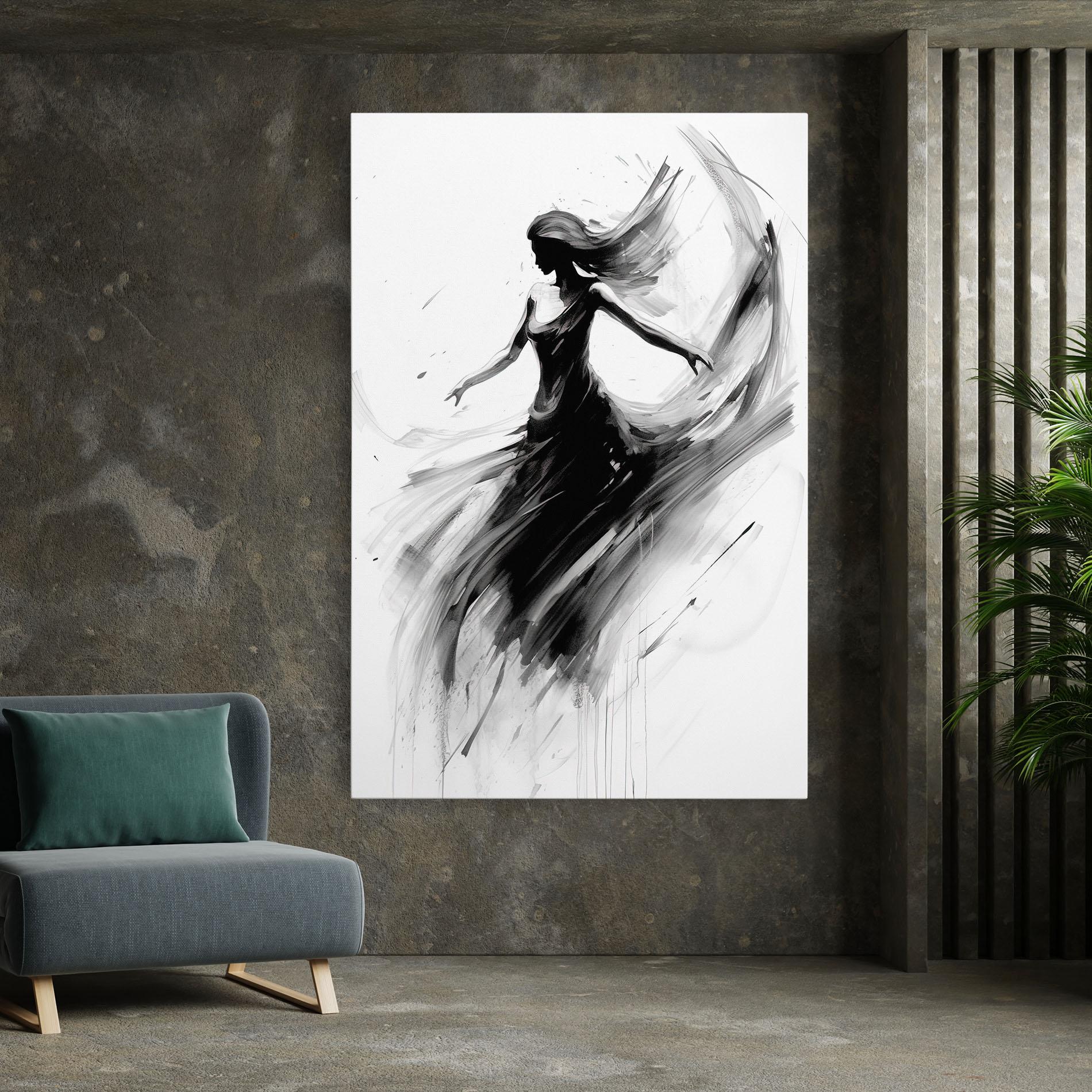 Leinwandbild Dancing Woman Drawn mockup 7