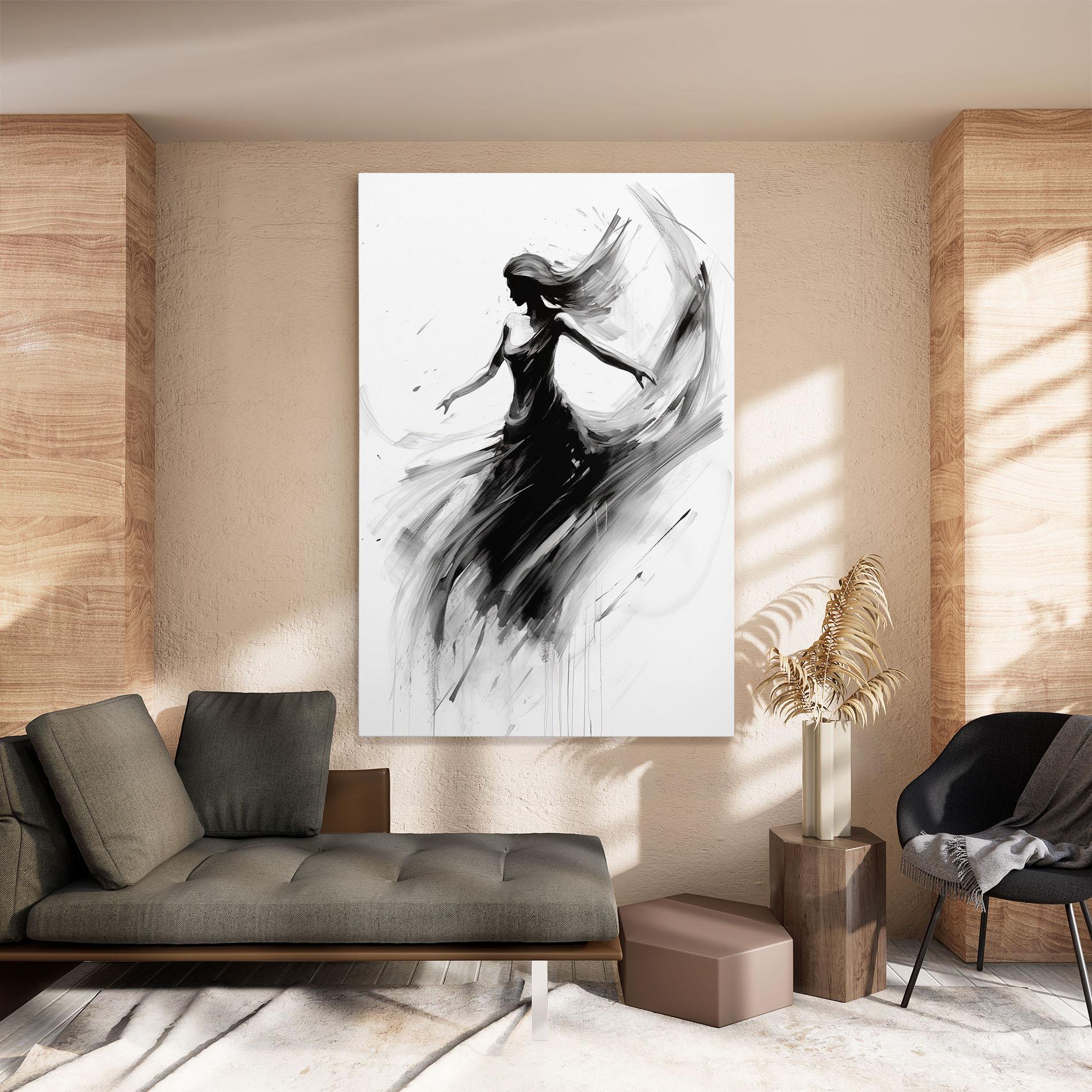 Leinwandbild Dancing Woman Drawn mockup 8