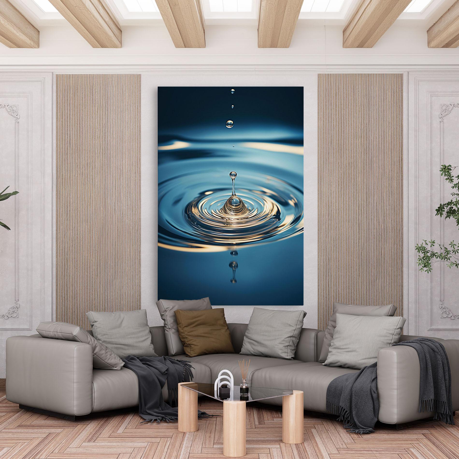Leinwandbild Cream Water Drop mockup 6