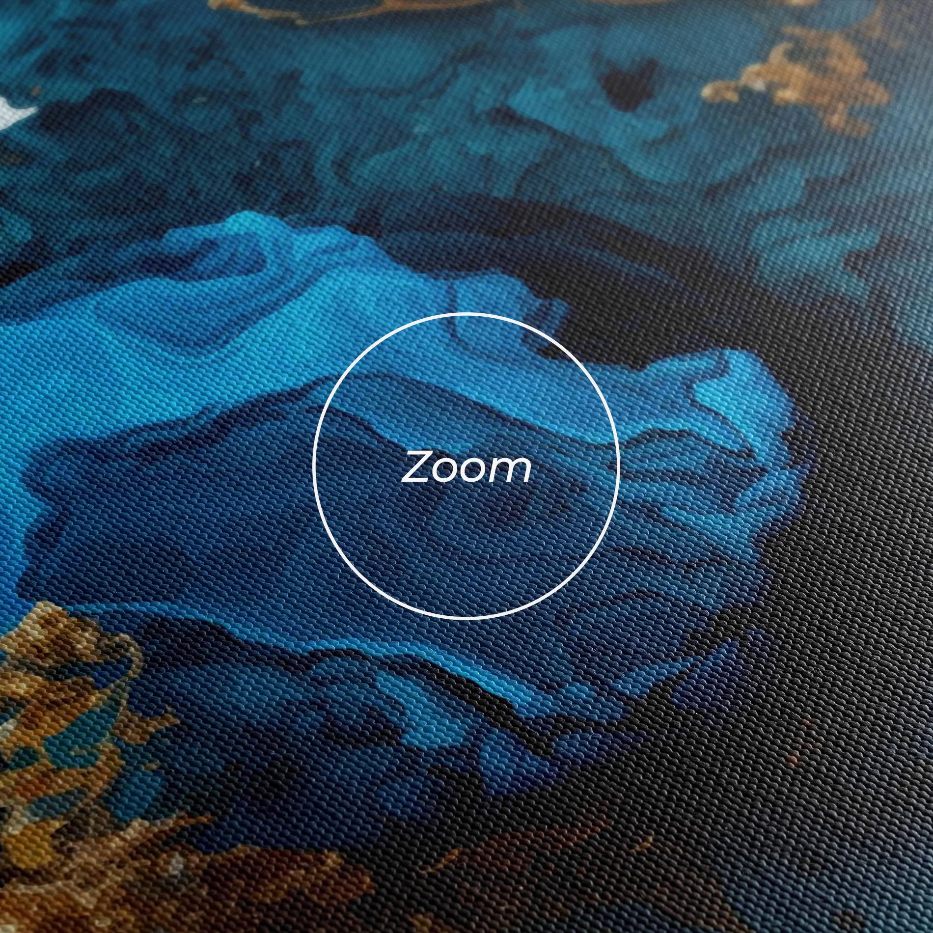 Leinwandbild Blue Gold Wave mockup 3