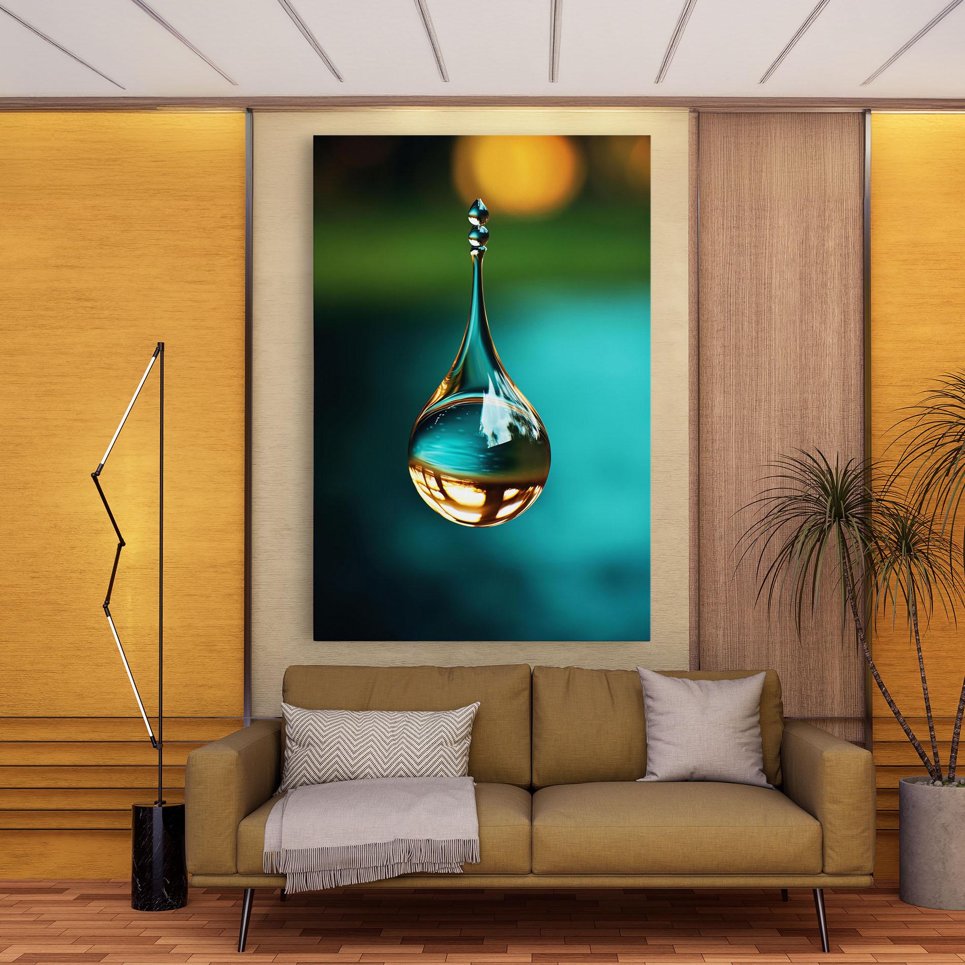 Leinwandbild Big Green Drop mockup 9