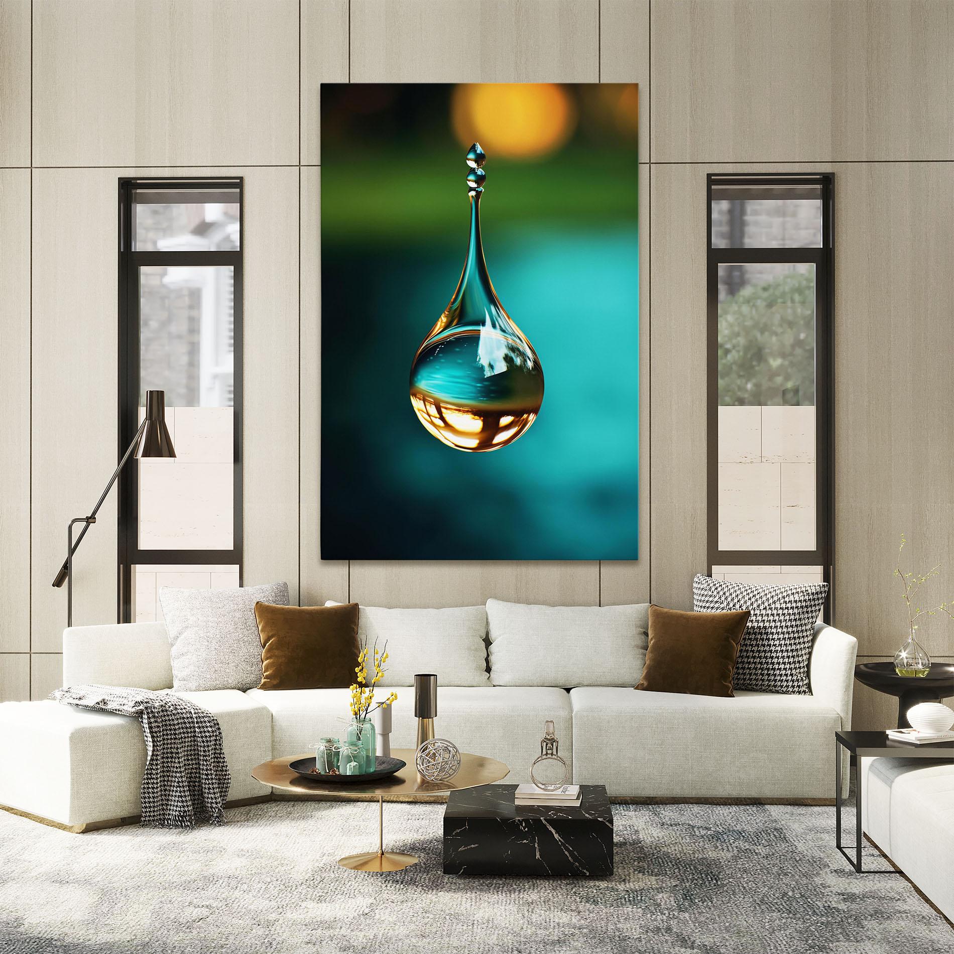 Leinwandbild Big Green Drop mockup 2