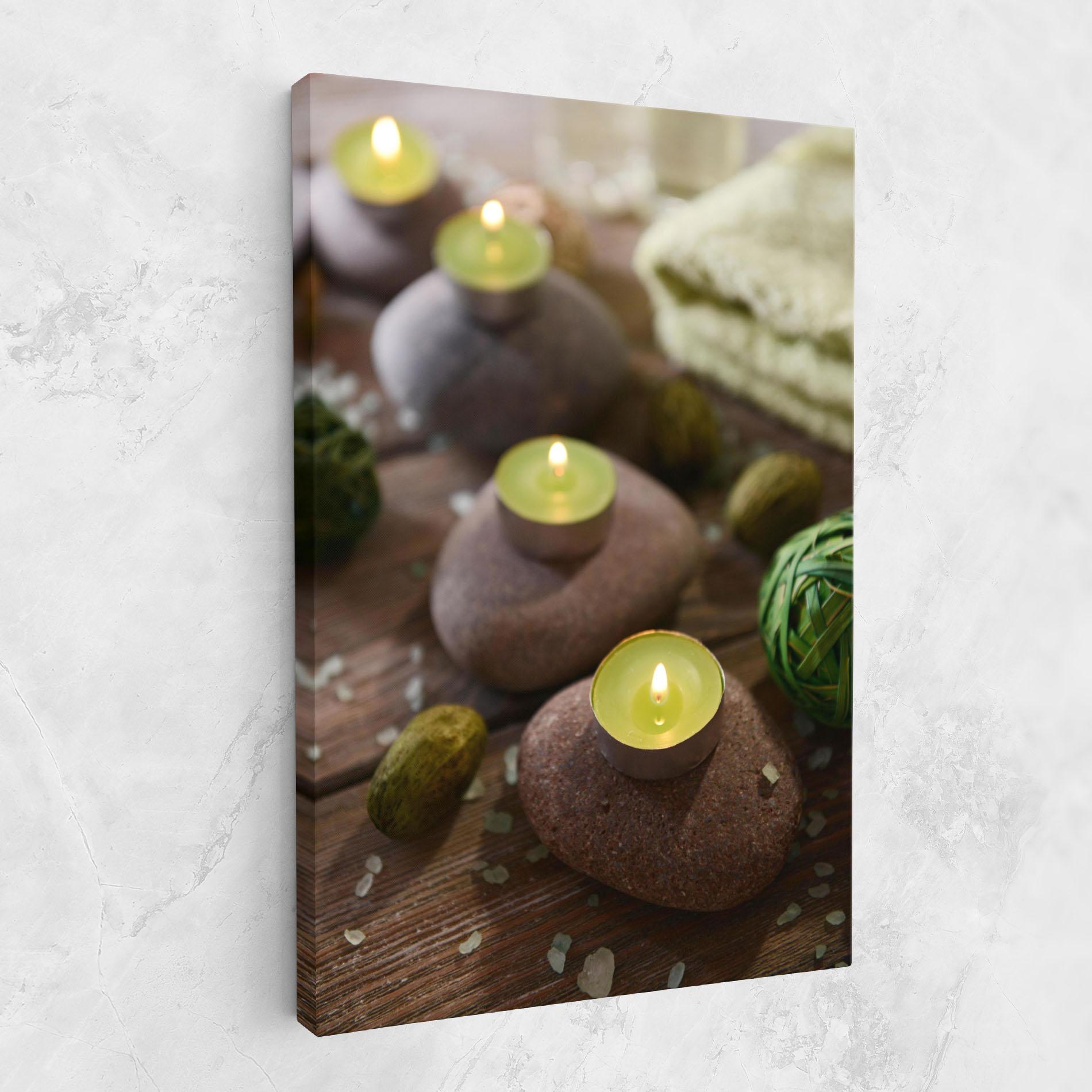 Leinwandbild Green Candles Spa mockup 1