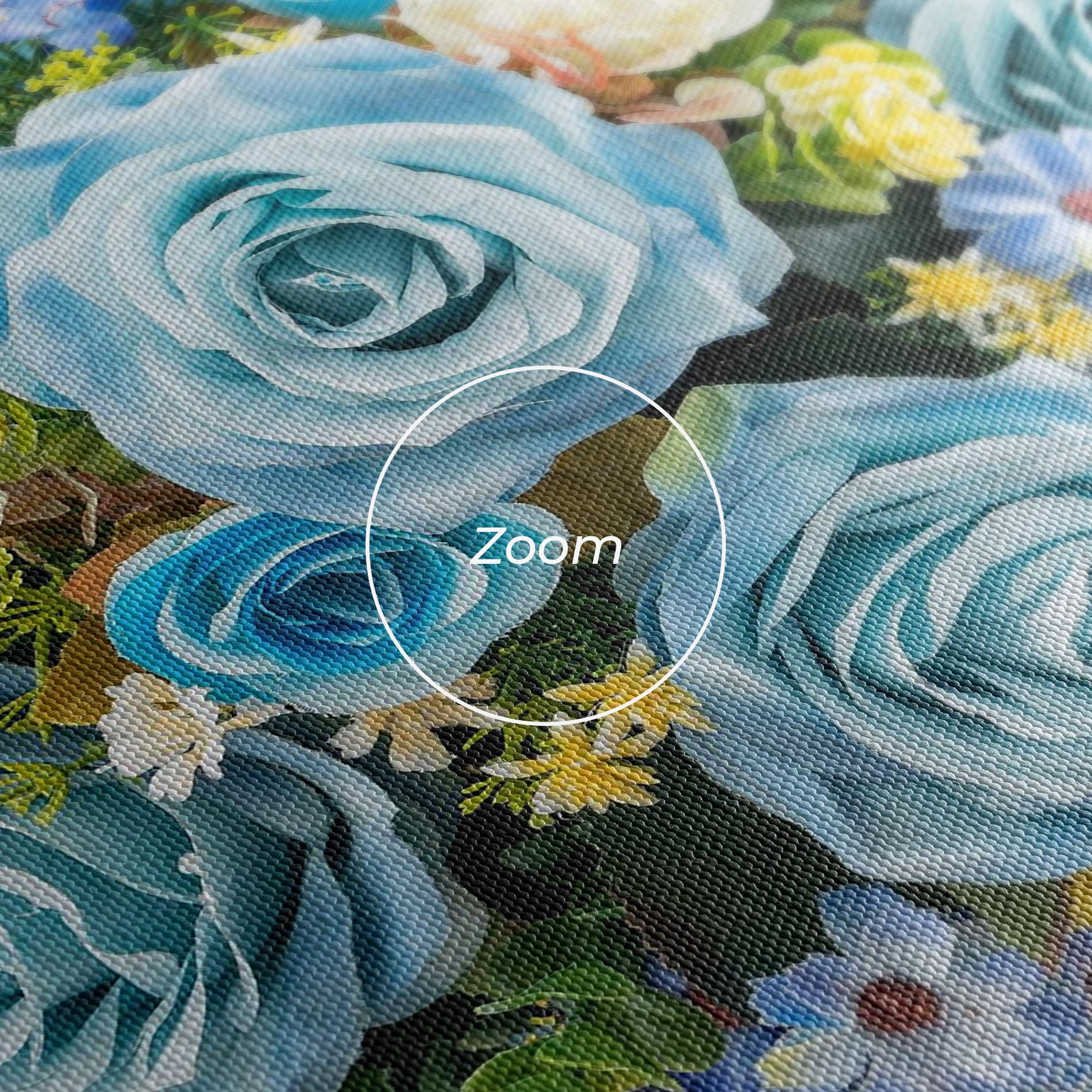 Leinwandbild Blue Roses Bouquet mockup 3