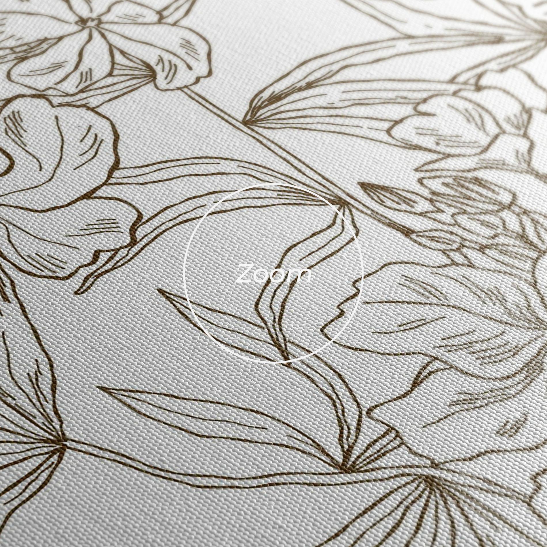 Leinwandbild Flower Brown Line mockup 3