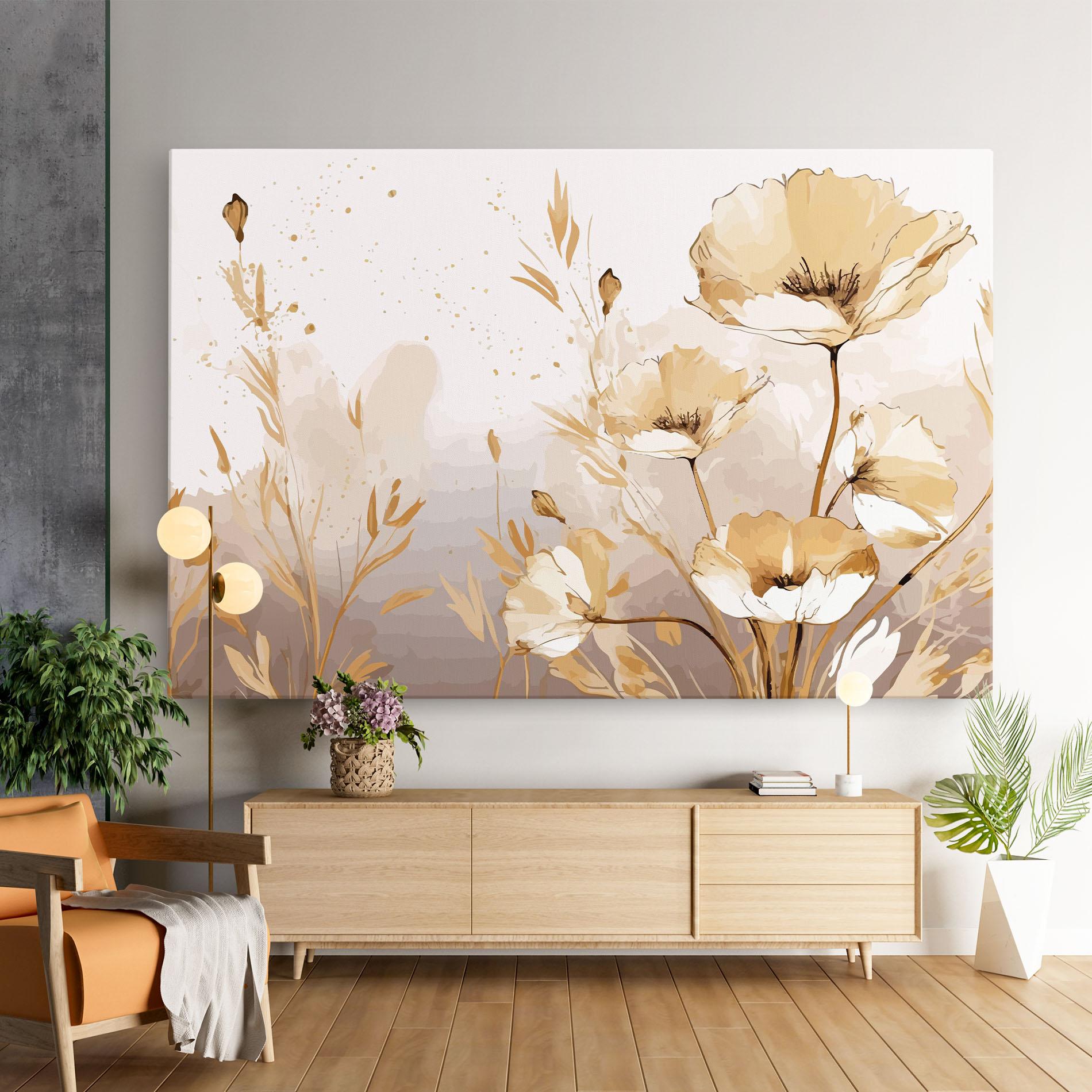 Leinwandbild Gold Cream Poppy mockup 9