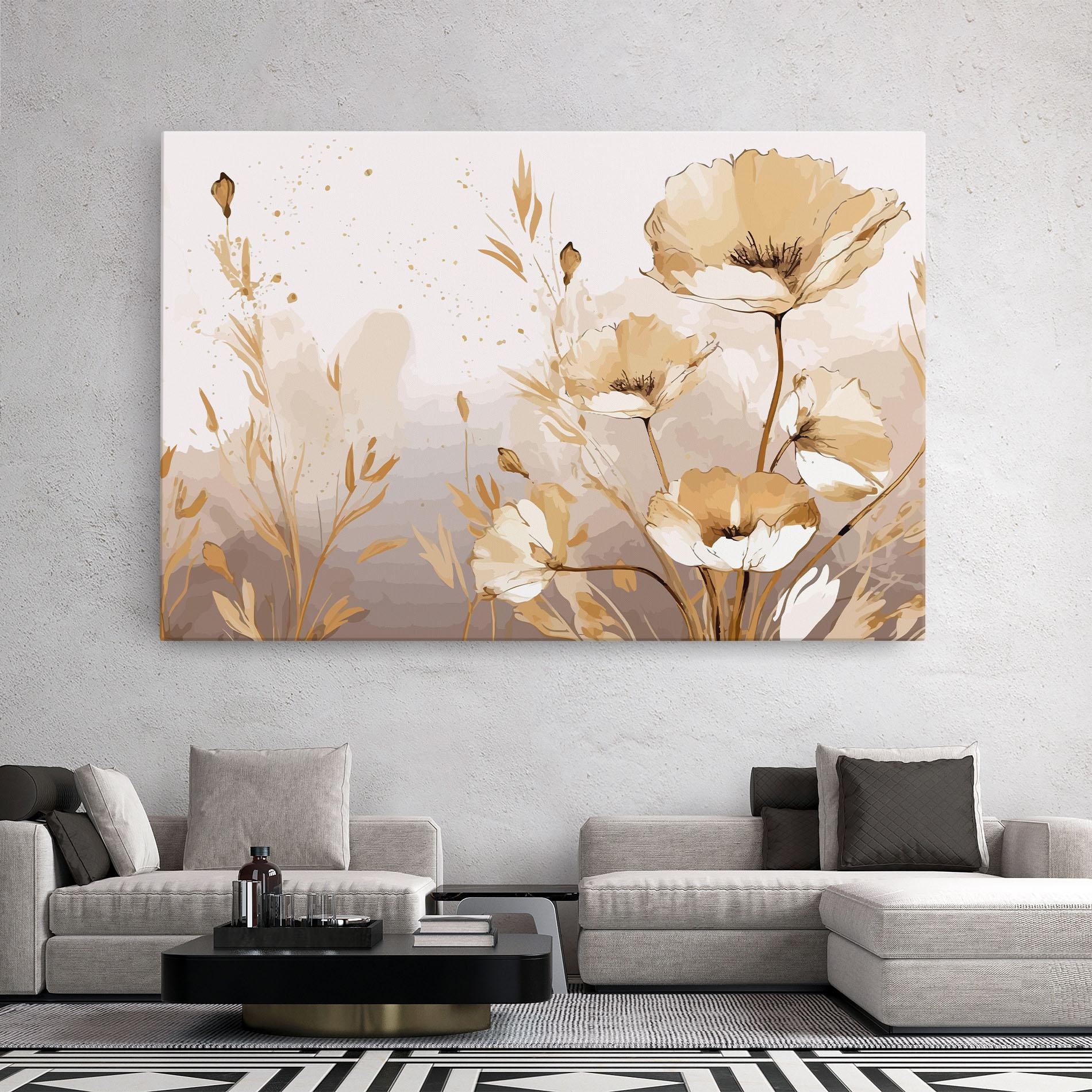 Leinwandbild Gold Cream Poppy mockup 2