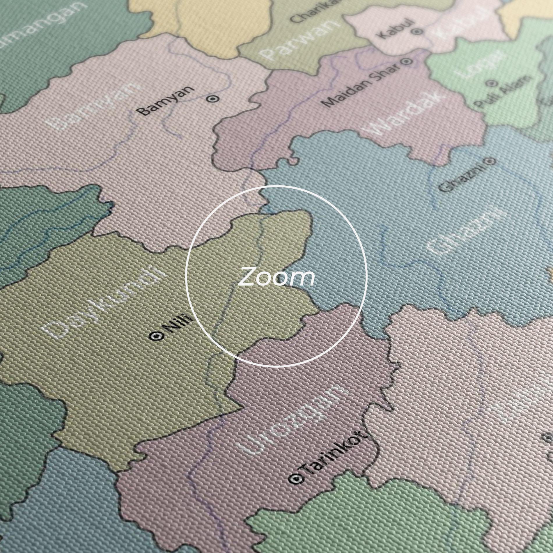 Leinwandbild Afghanistan Map mockup 3