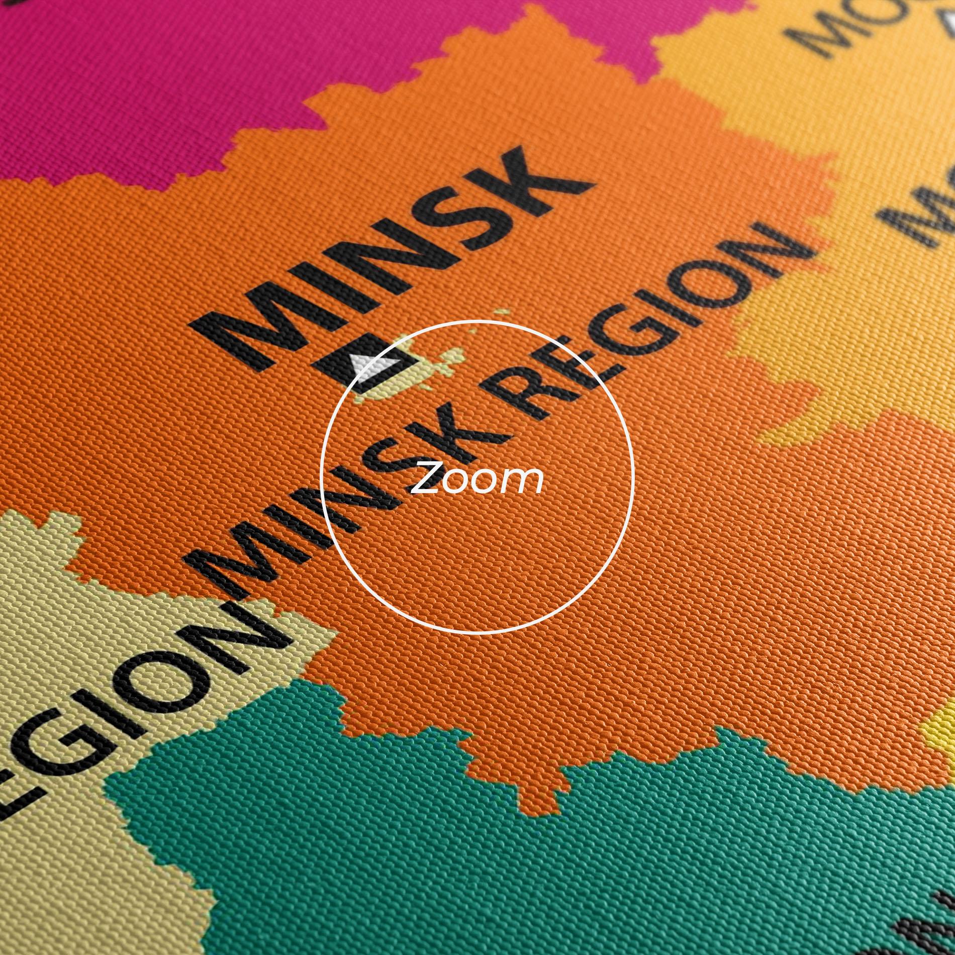 Leinwandbild Belarus Color Map mockup 3