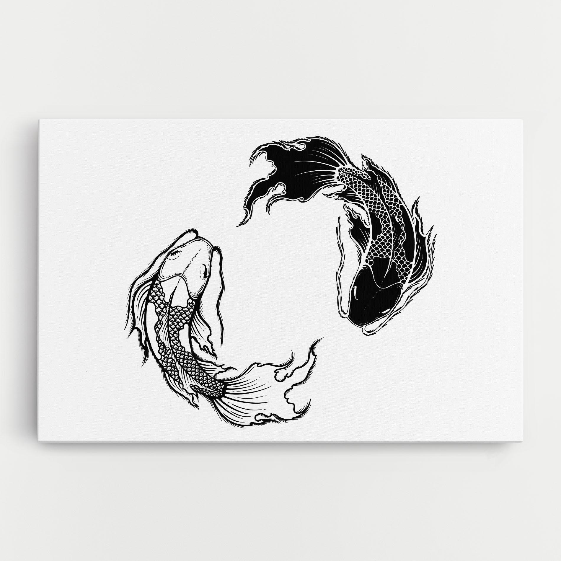 Leinwandbild Yin Yang Koi mockup 0