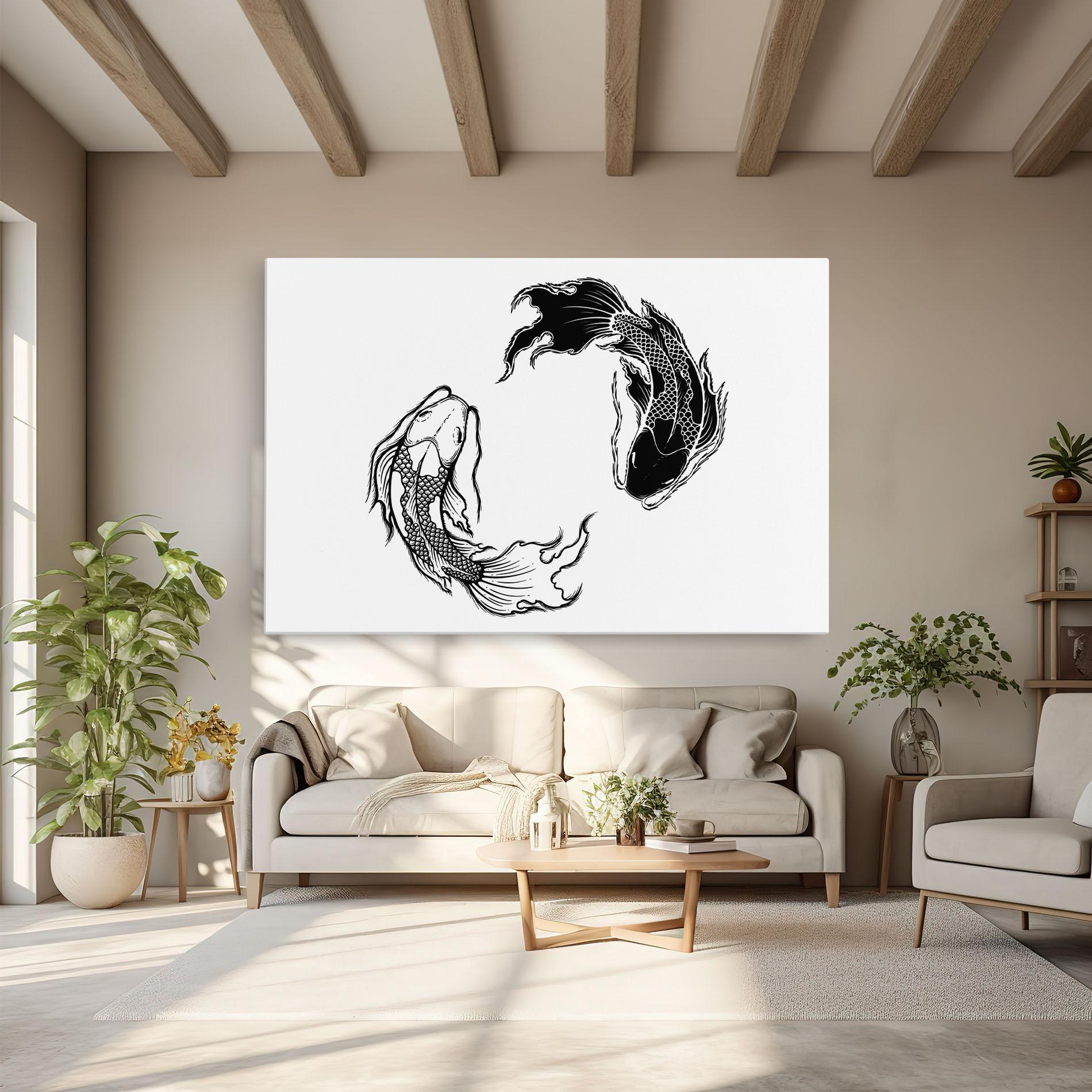 Leinwandbild Yin Yang Koi mockup 6