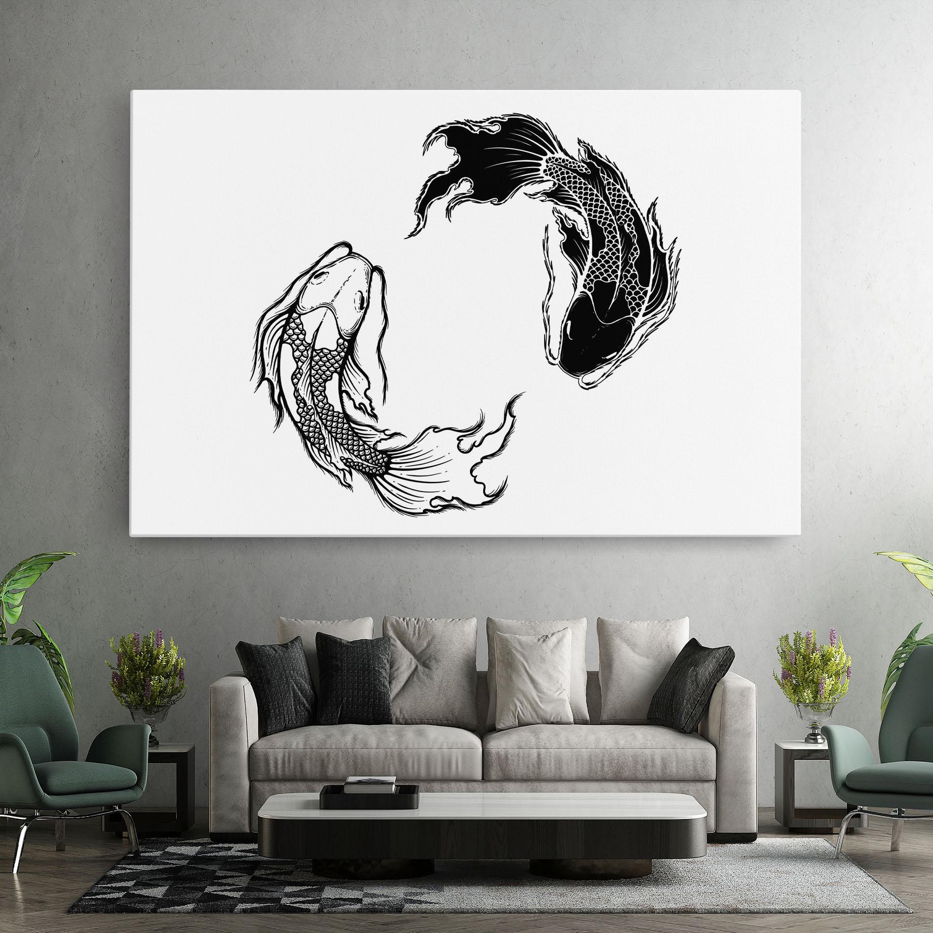 Leinwandbild Yin Yang Koi mockup 7