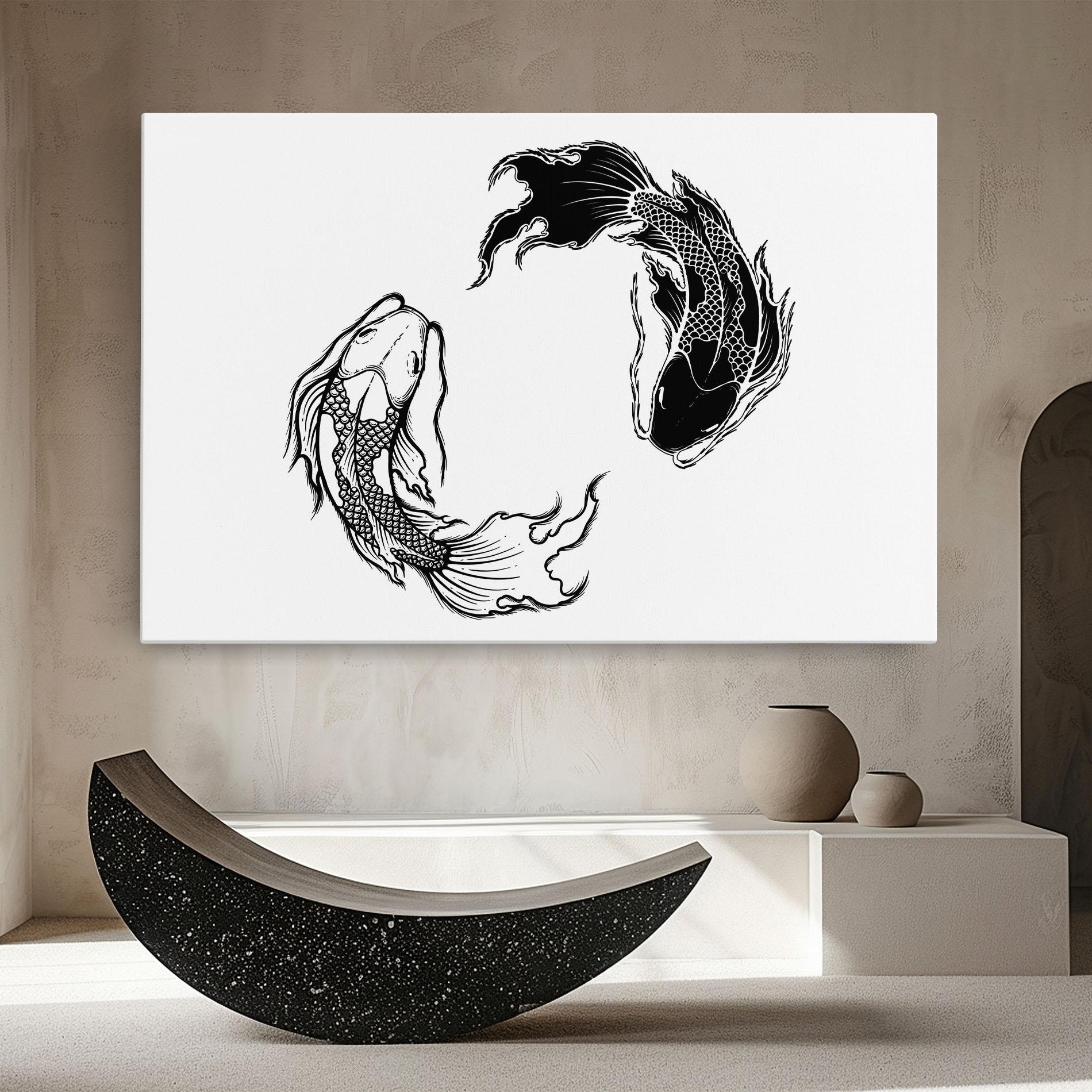 Leinwandbild Yin Yang Koi mockup 8