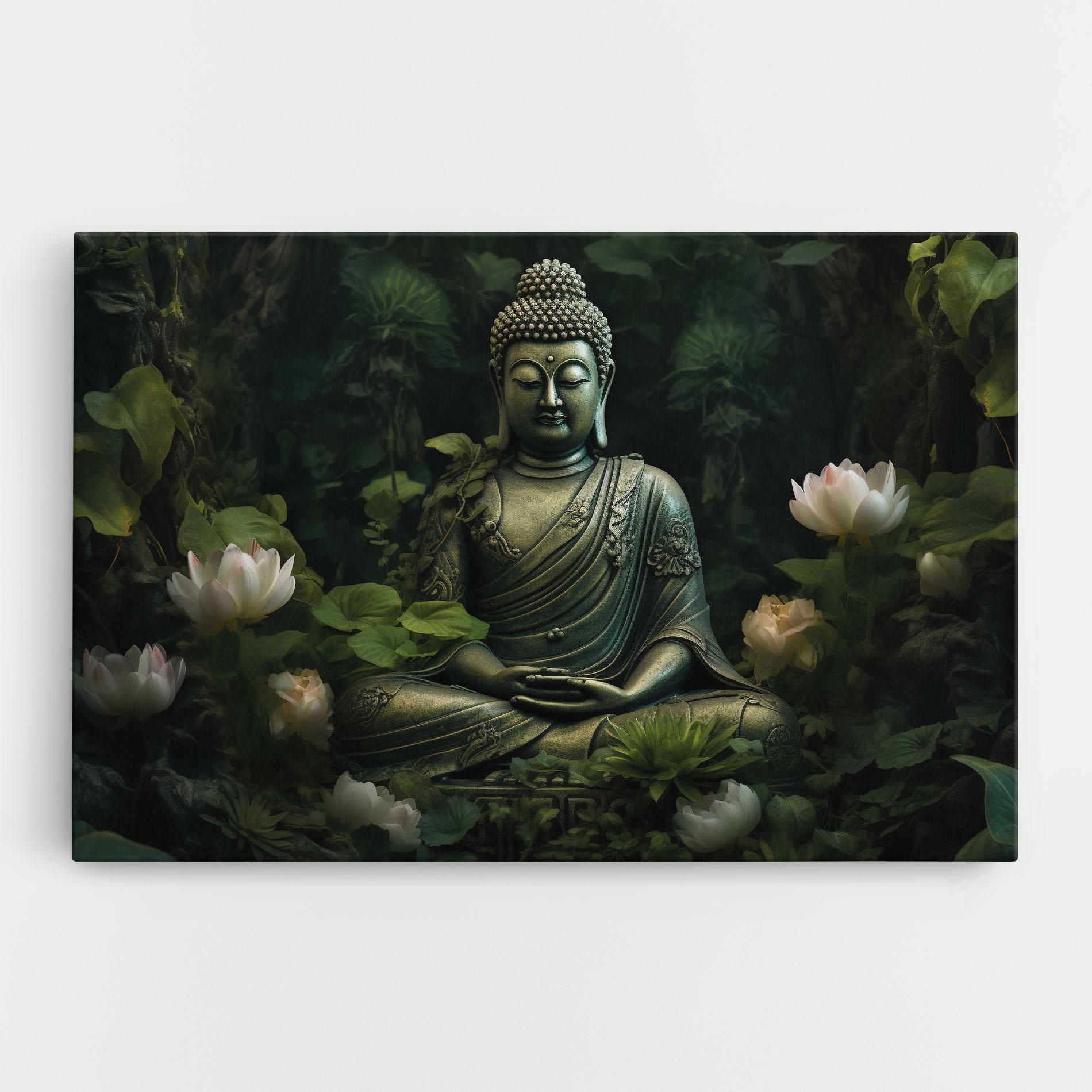 Leinwandbild Buddha Lotus Flower mockup 0