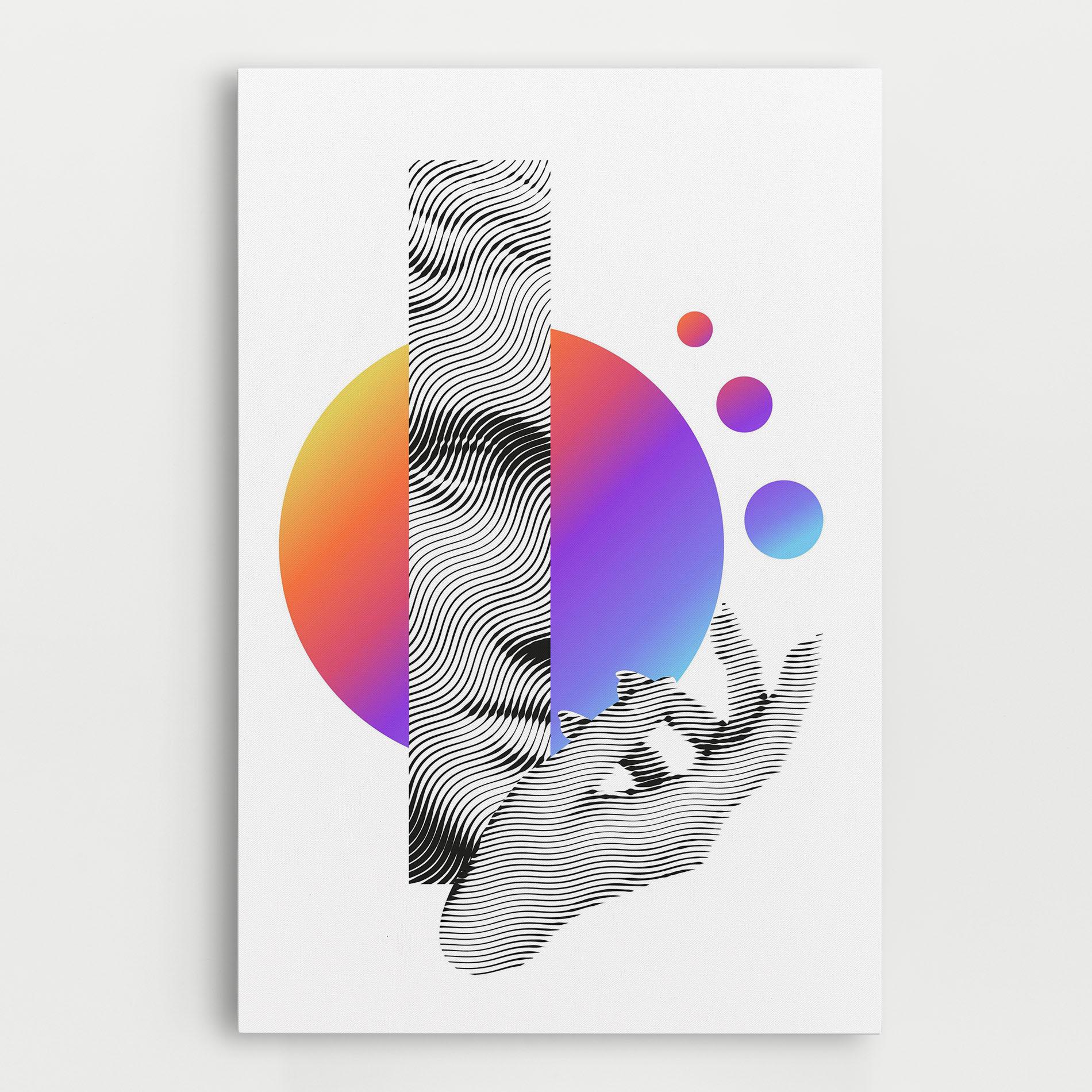 Leinwandbild Orange Light Statue mockup 0