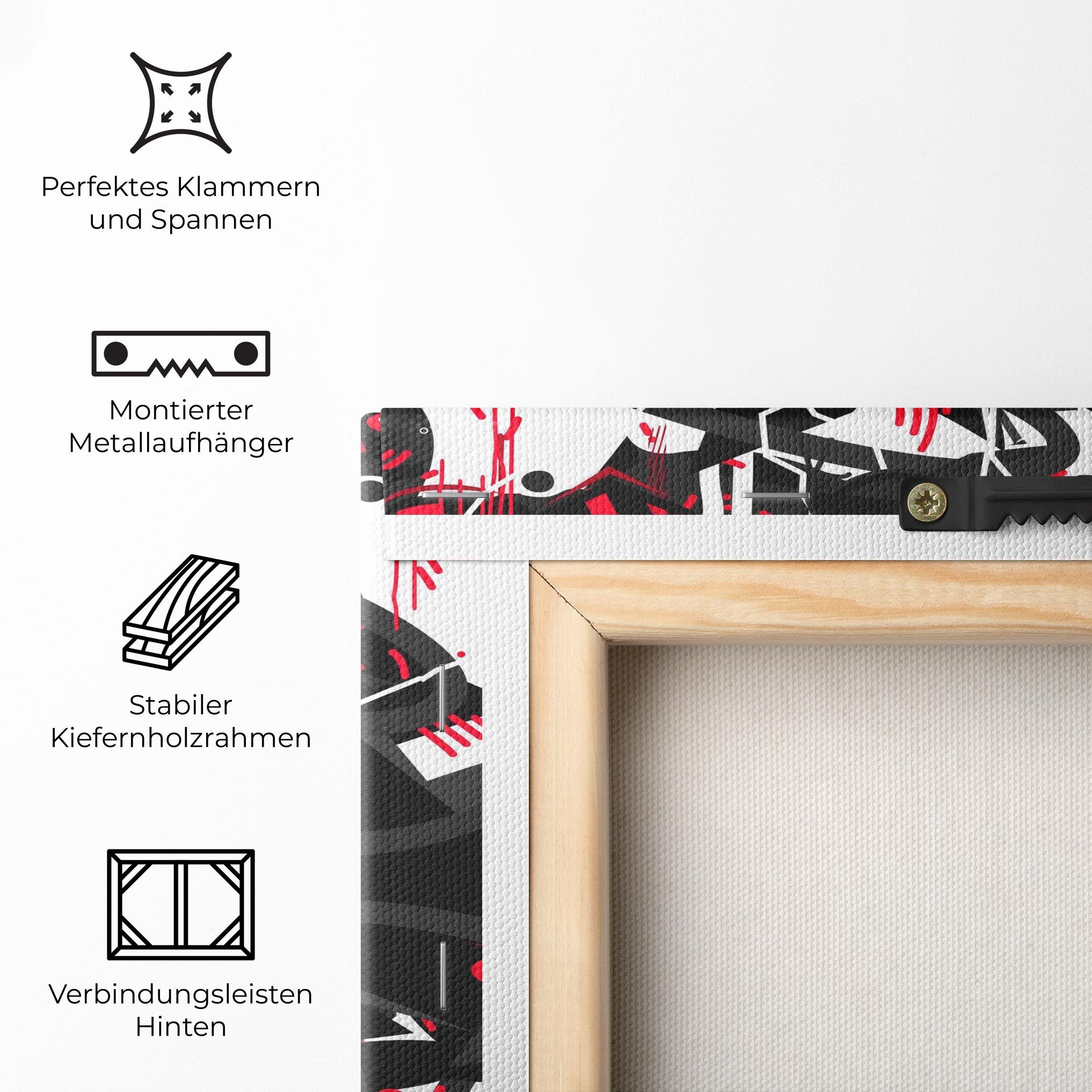 Leinwandbild Grey Red Graffiti mockup 5