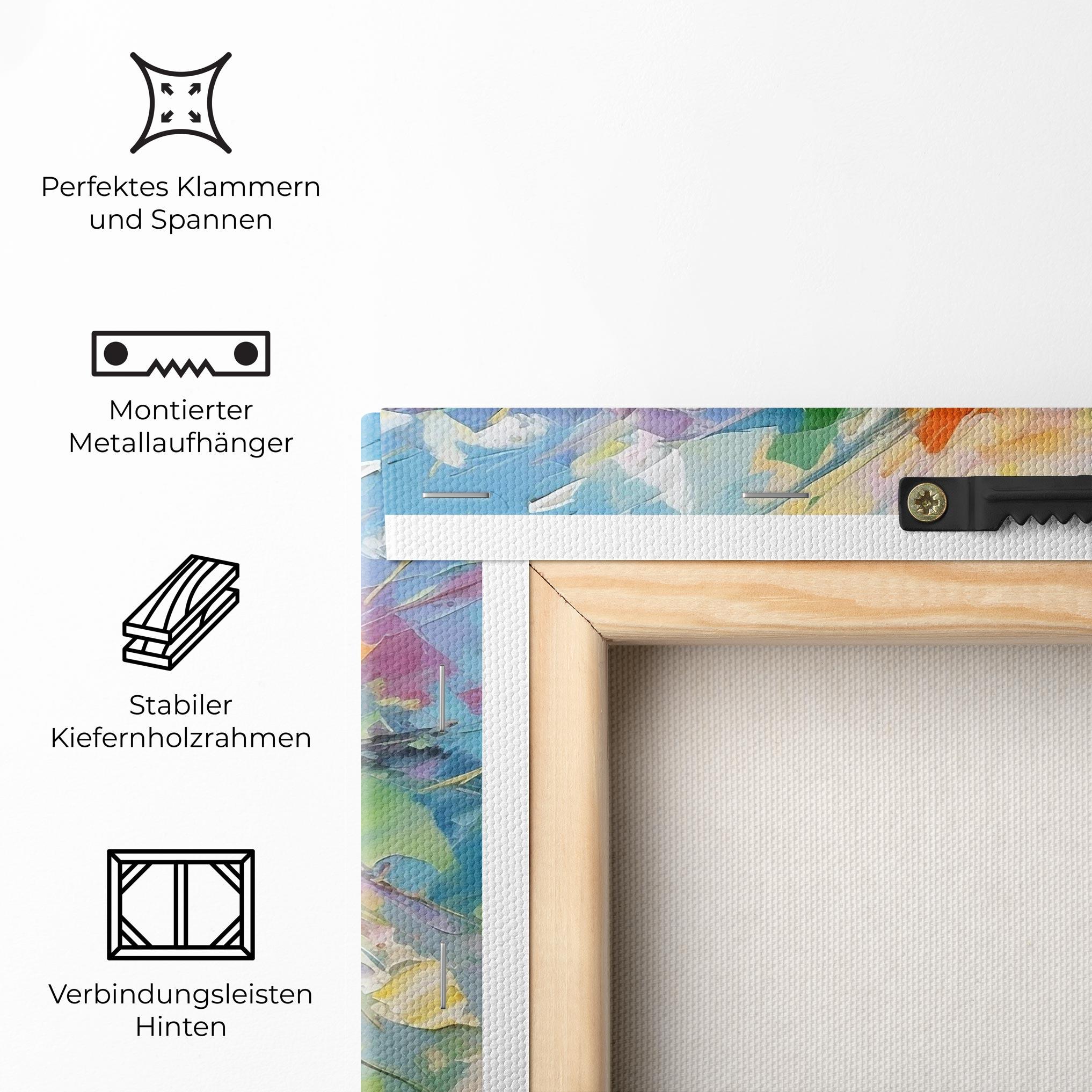 Leinwandbild Colorfull Flowers Painting mockup 5