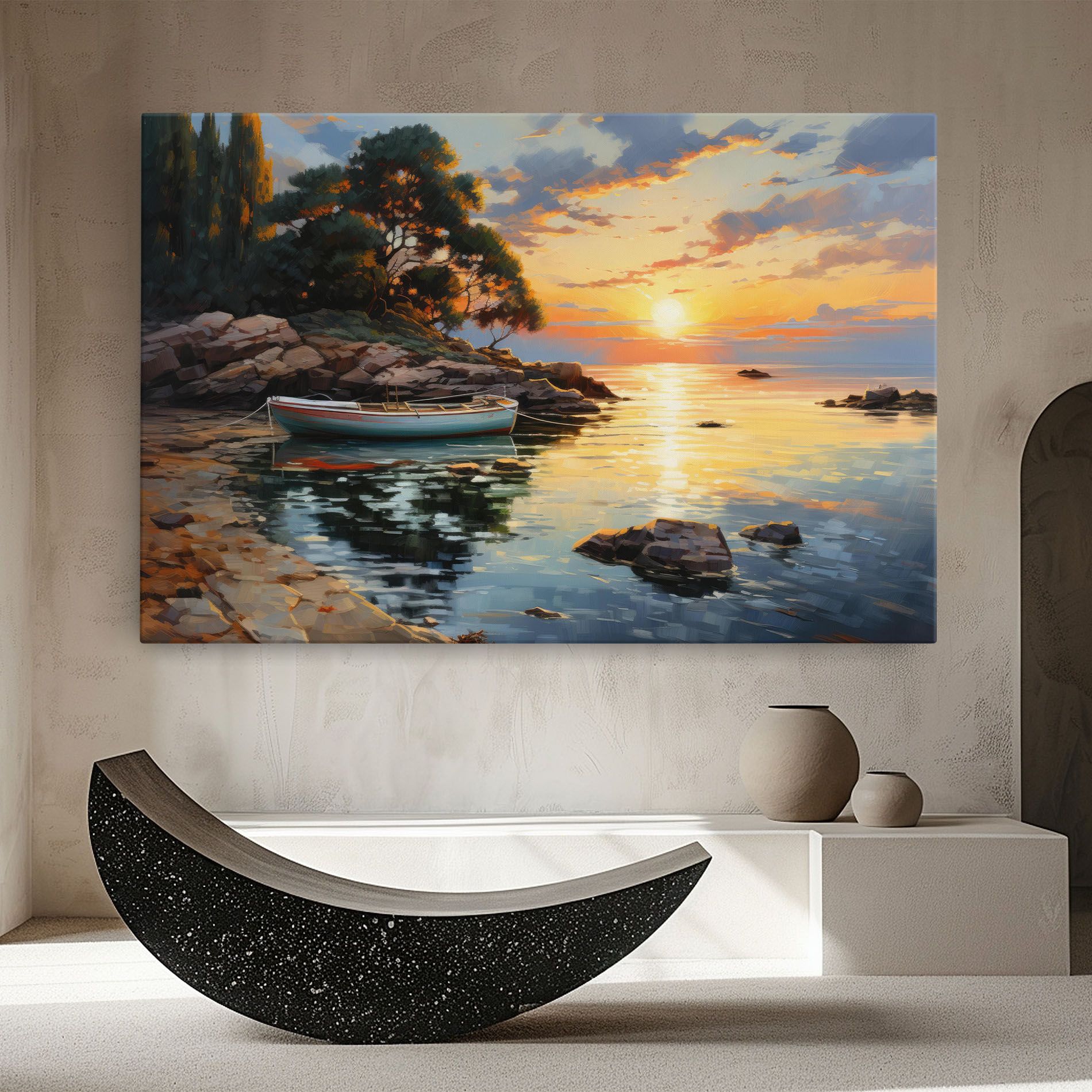 Leinwandbild Sunset Sea Art