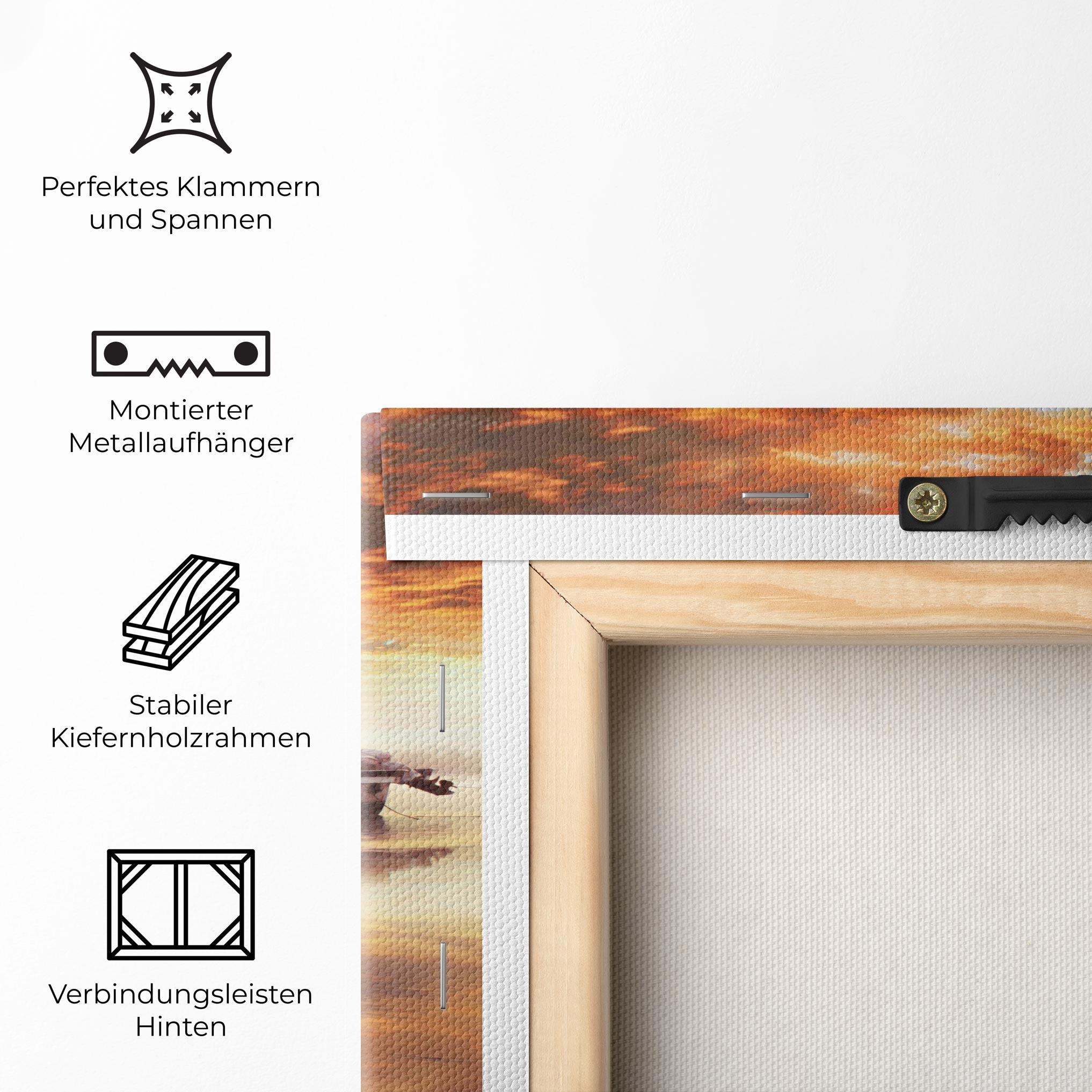 Leinwandbild Beauty Boat Sunrise mockup 5