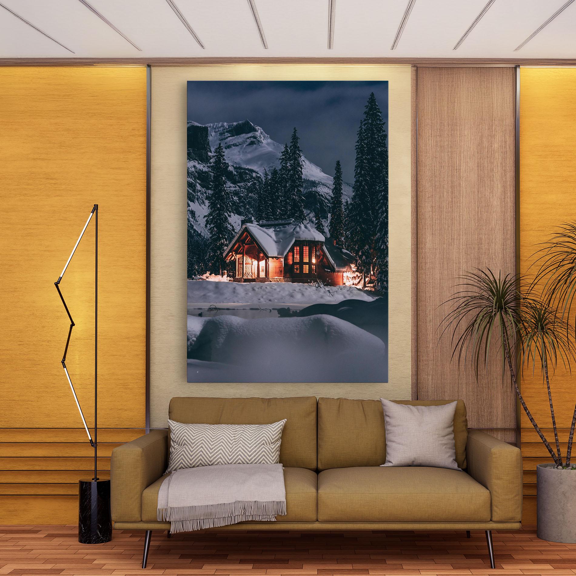 Leinwandbild Winter House mockup 9