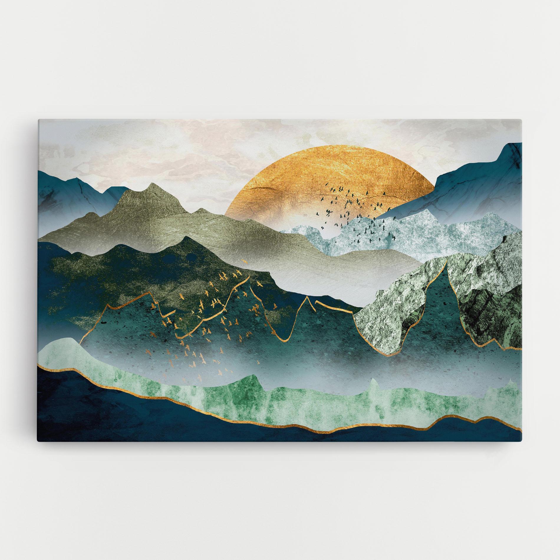 Leinwandbild Golden Mountains mockup 0