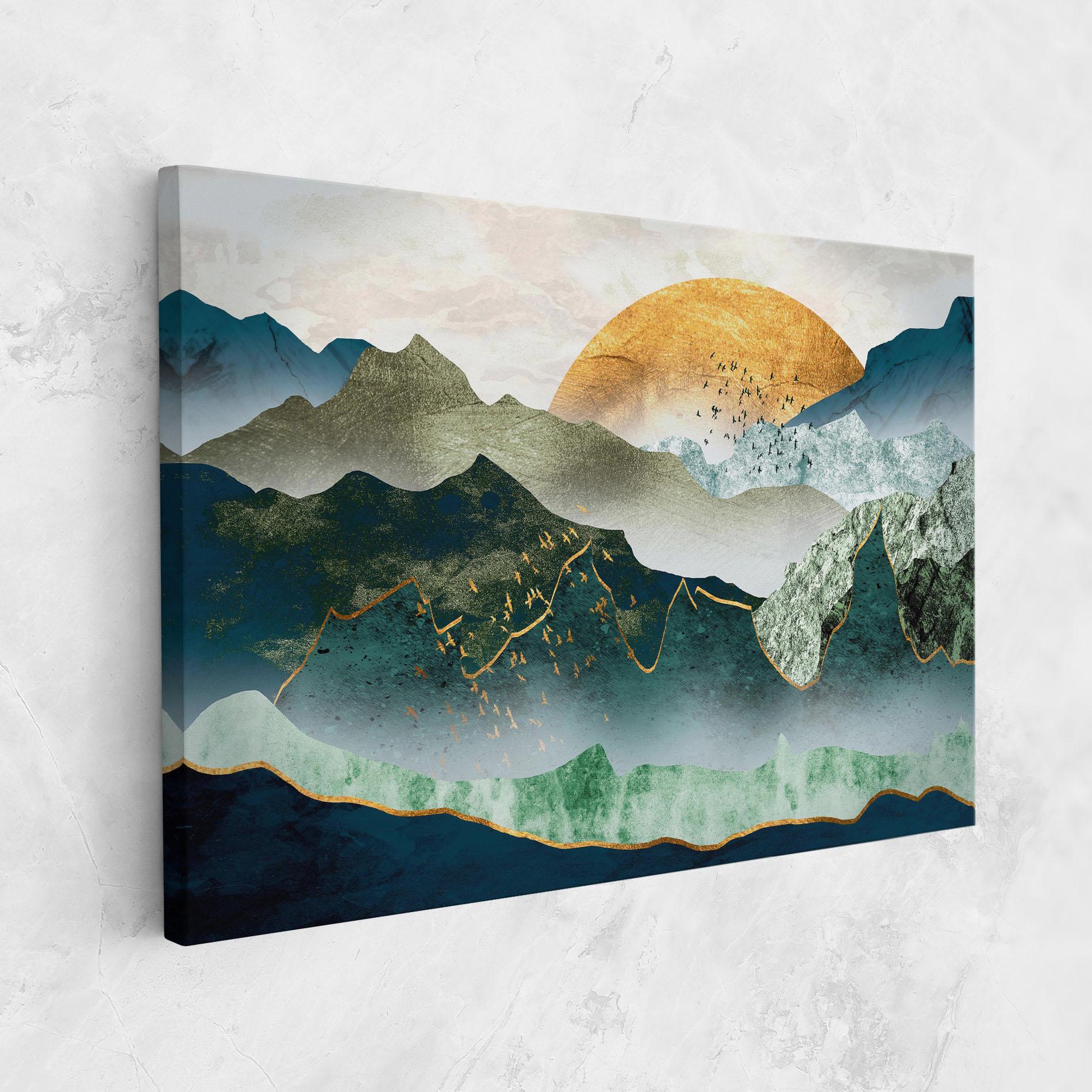 Leinwandbild Golden Mountains mockup 1