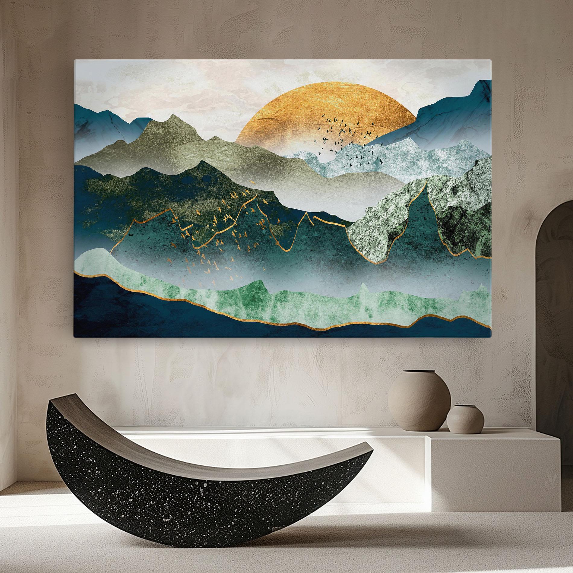 Leinwandbild Golden Mountains mockup 8