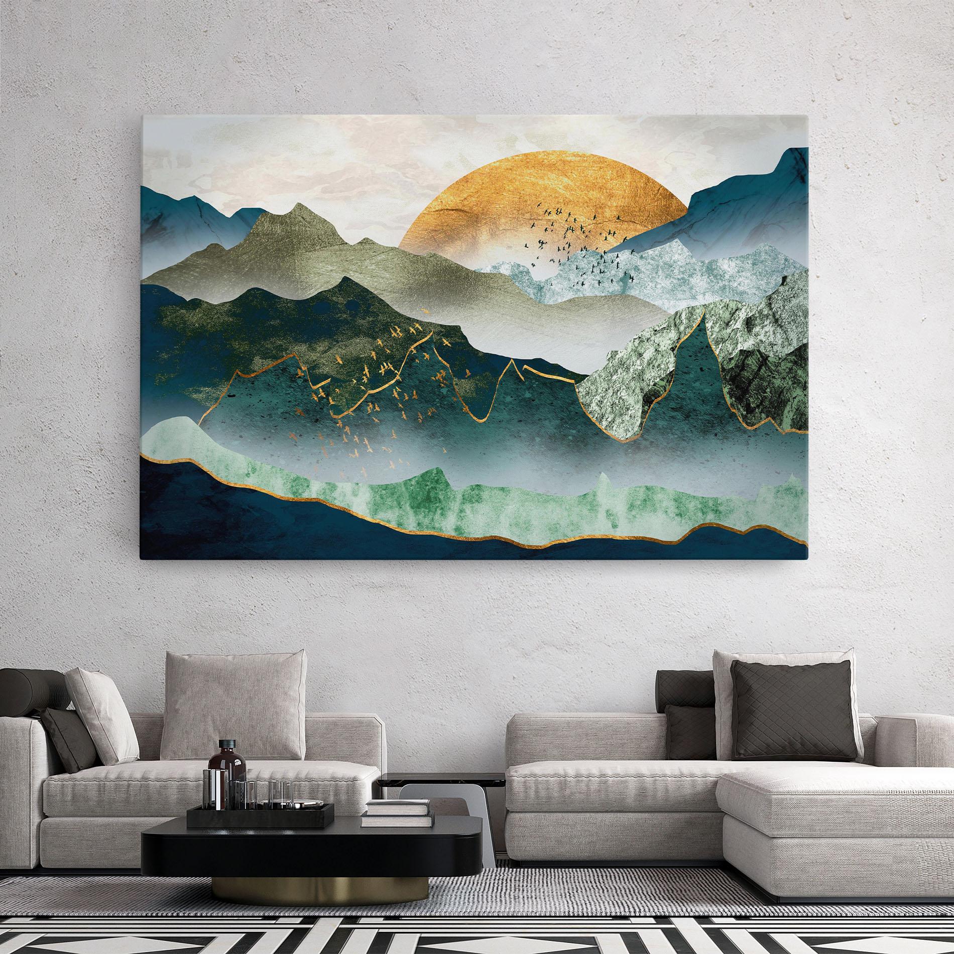 Leinwandbild Golden Mountains mockup 2