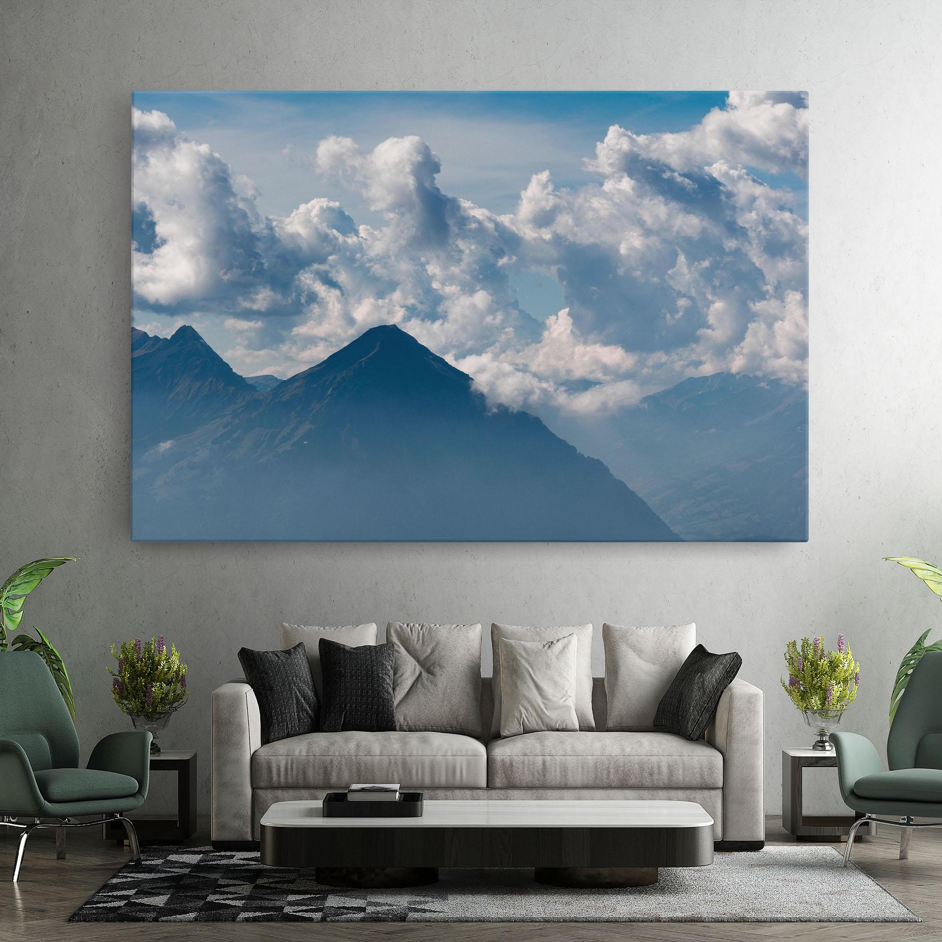Leinwandbild Cloudy View Mountain mockup 7